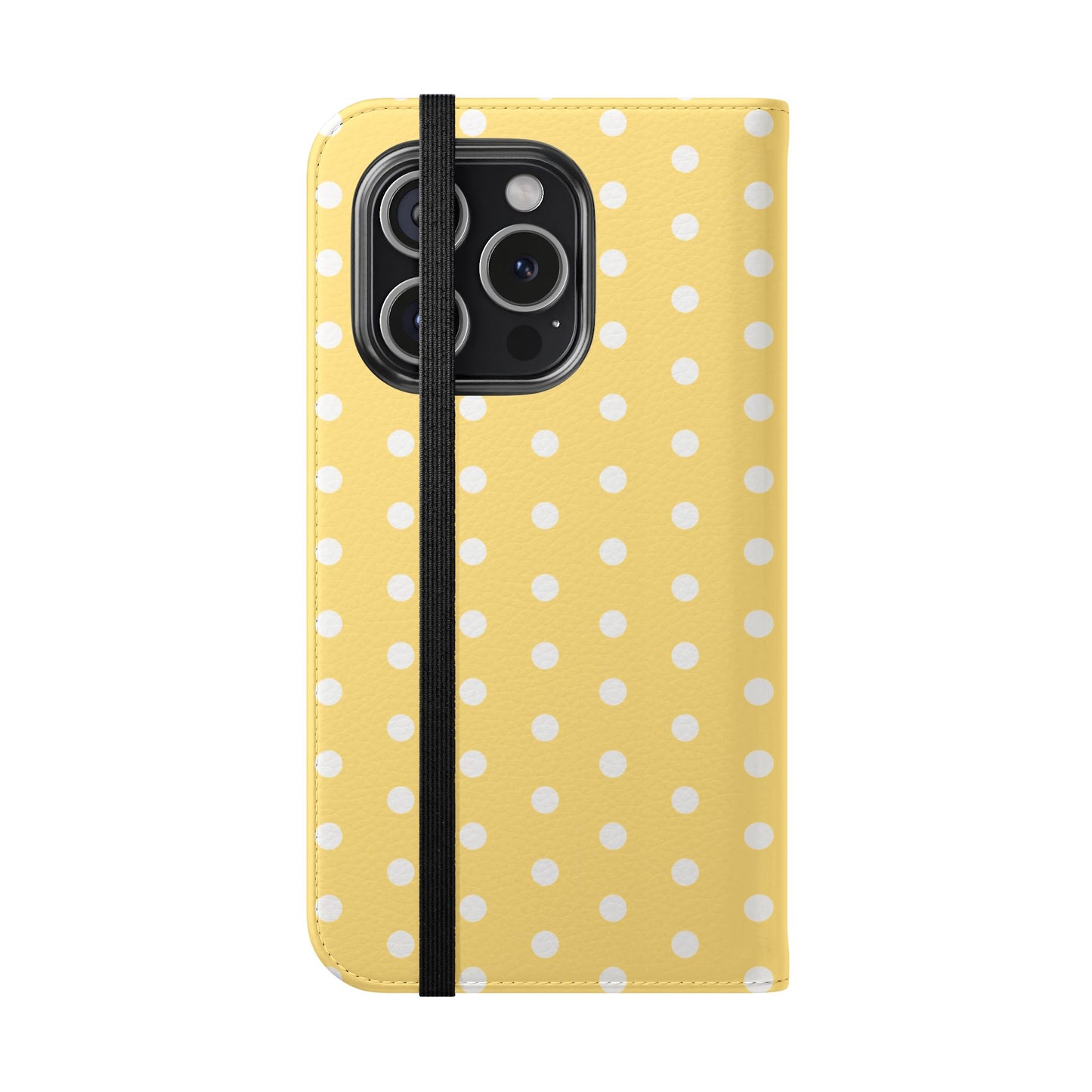 Polka Dot Flip Phone Case — Yellow Polka Dot Wallet Cover