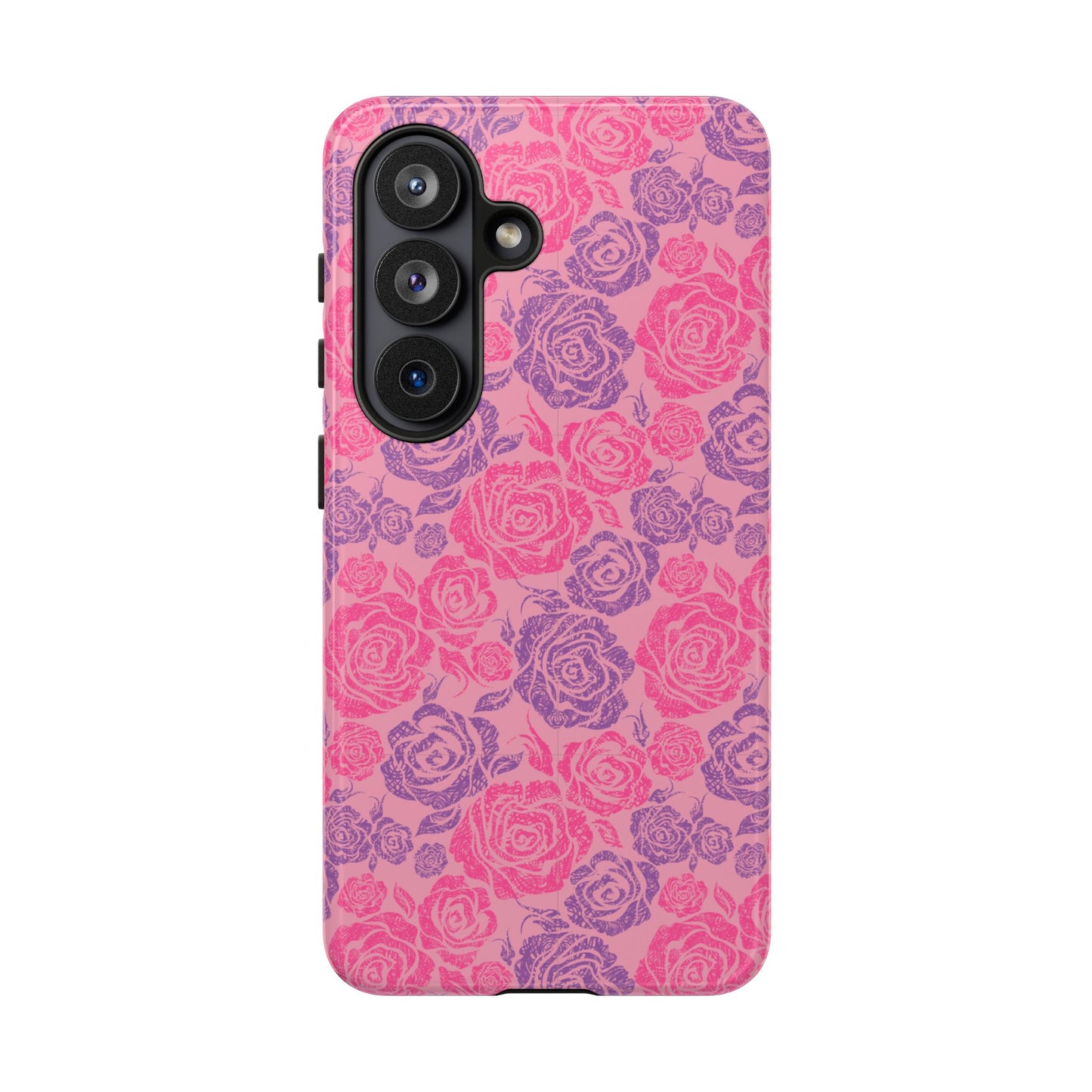 Pink & Lavender Rose Pattern Tough Phone Case