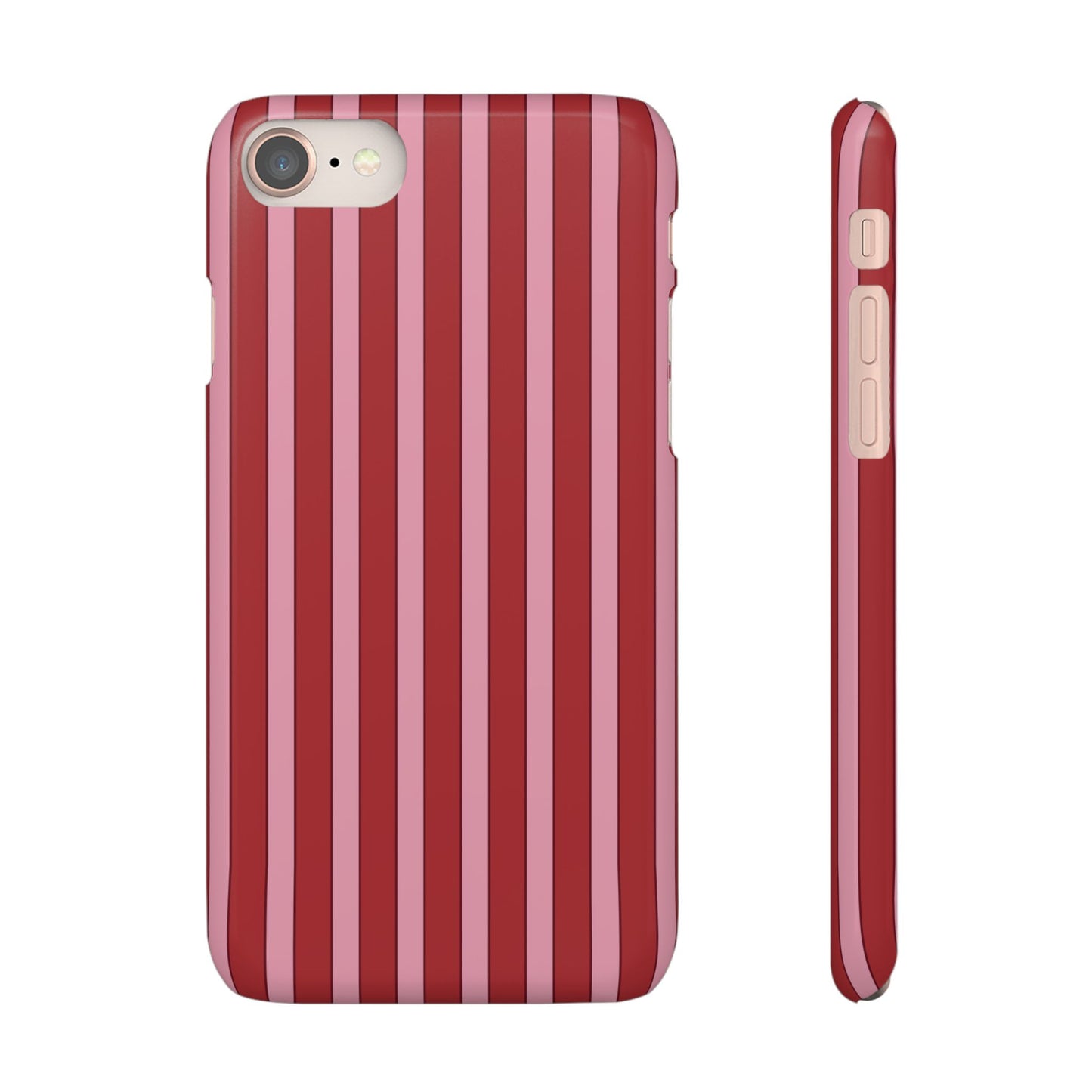 Striped Red Snap Phone Case — Slim Phone Cover for Apple iPhone and Samsung Galaxy.