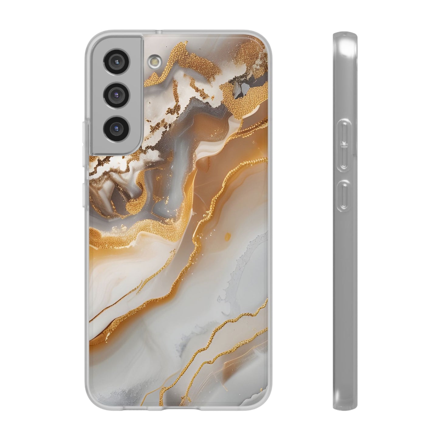 Gold Marble Flexi Phone Case for Apple iPhone and Samsung Galaxy.