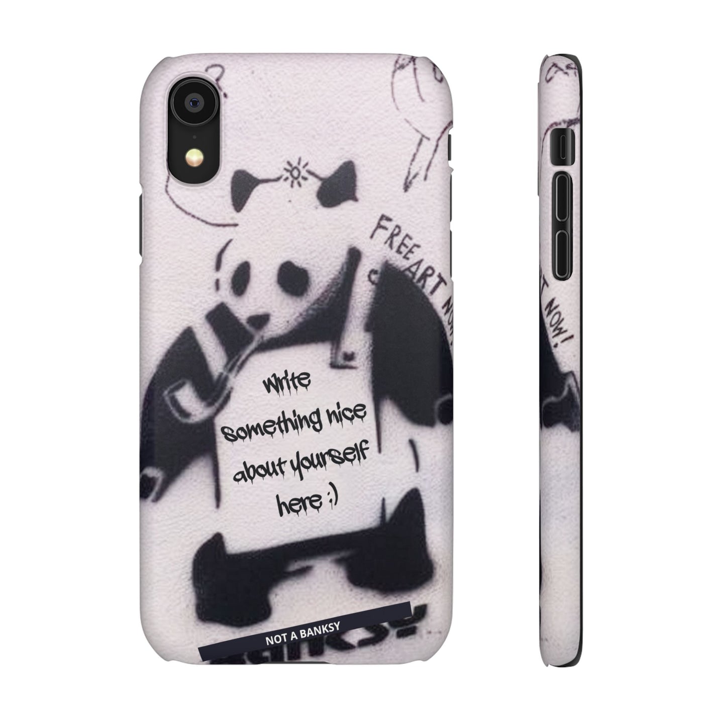 Personalised Panda Stencil Phone Case for Apple iPhone, Samsung Galaxy and Google Pixel.