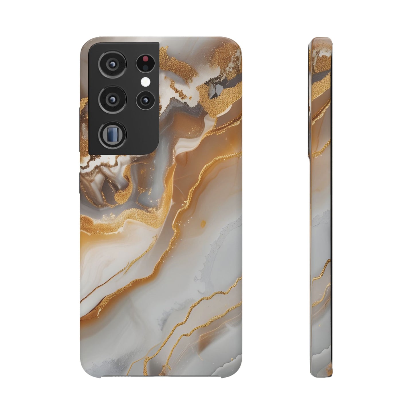 Gold Agate Phone Case – Marble Geode Snap Case