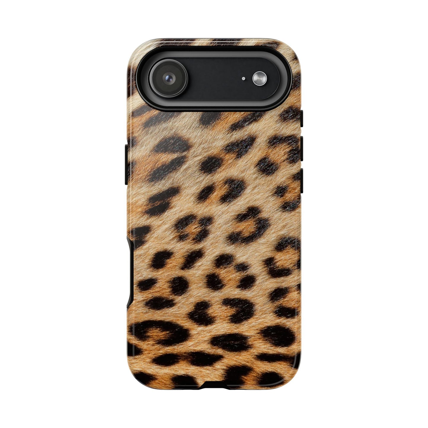 Leopard Print Tough Phone Case — Durable Protective Case with Wild Animal Fur Design