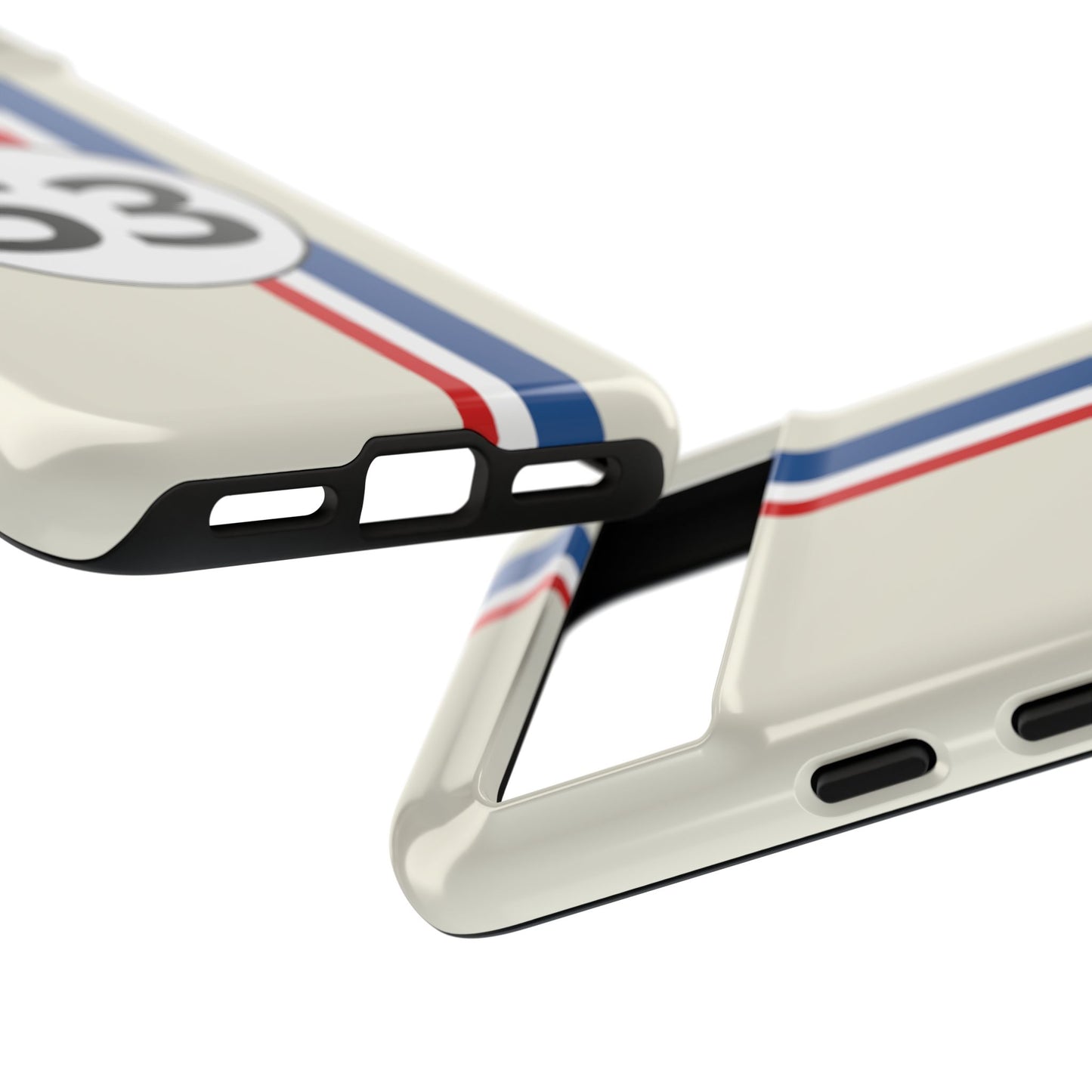 Racing Stripe Personalised Number Tough Phone Case for Apple iPhone, Samsung Galaxy and Google Pixel.