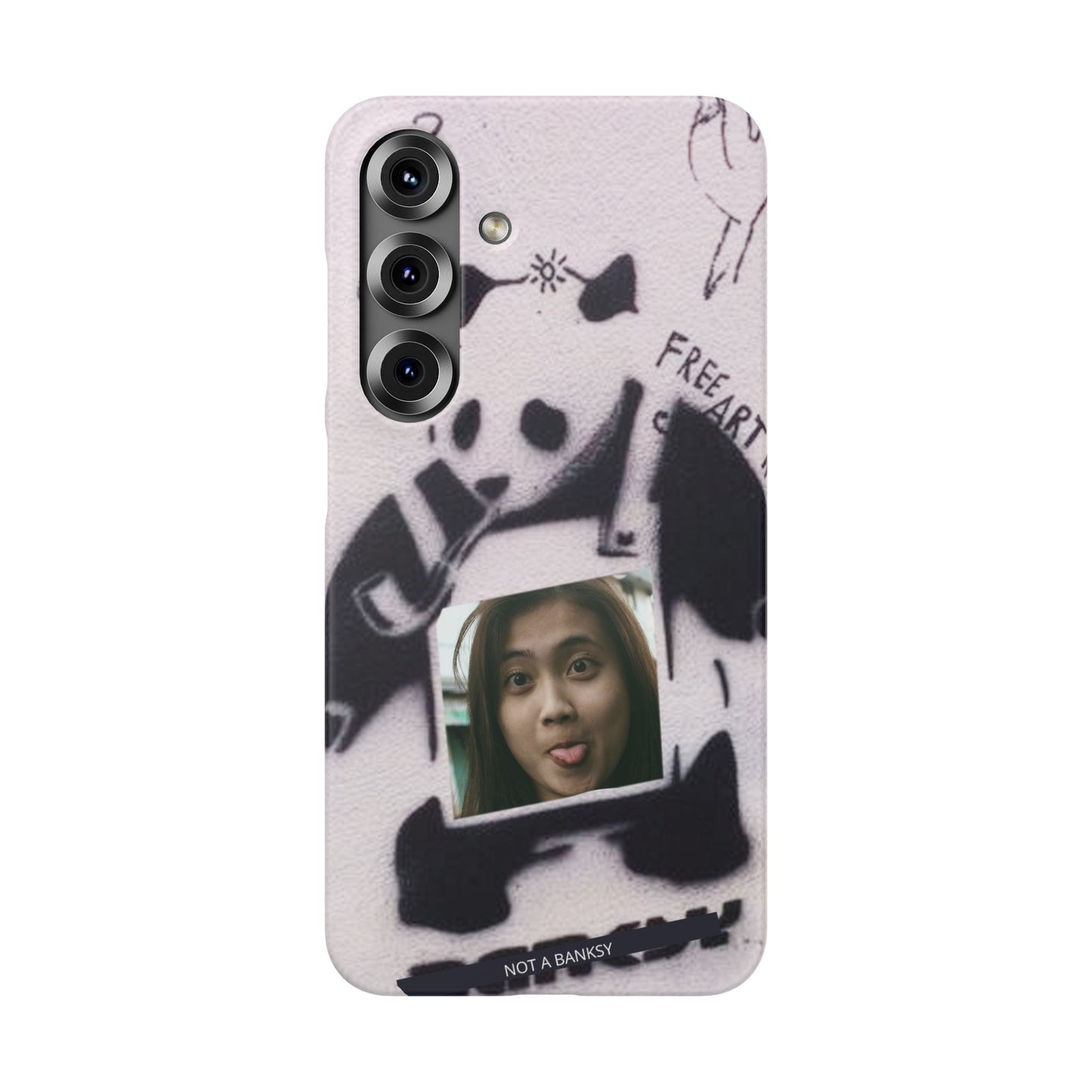Single Image Personalised Panda Stencil Slim Phone Case for Apple iPhone, Samsung Galaxy and Google Pixel.