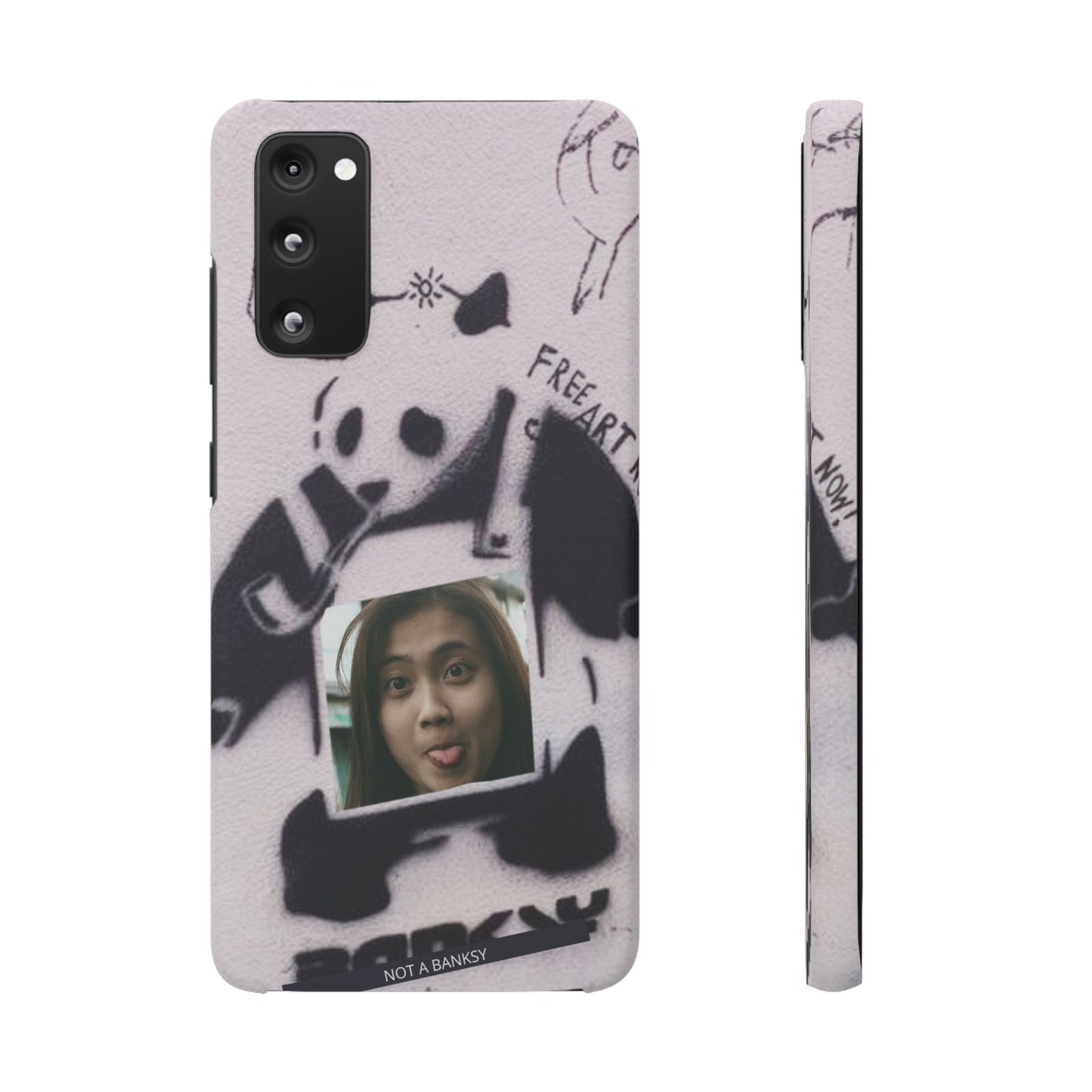 Single Image Personalised Panda Stencil Slim Phone Case for Apple iPhone, Samsung Galaxy and Google Pixel.