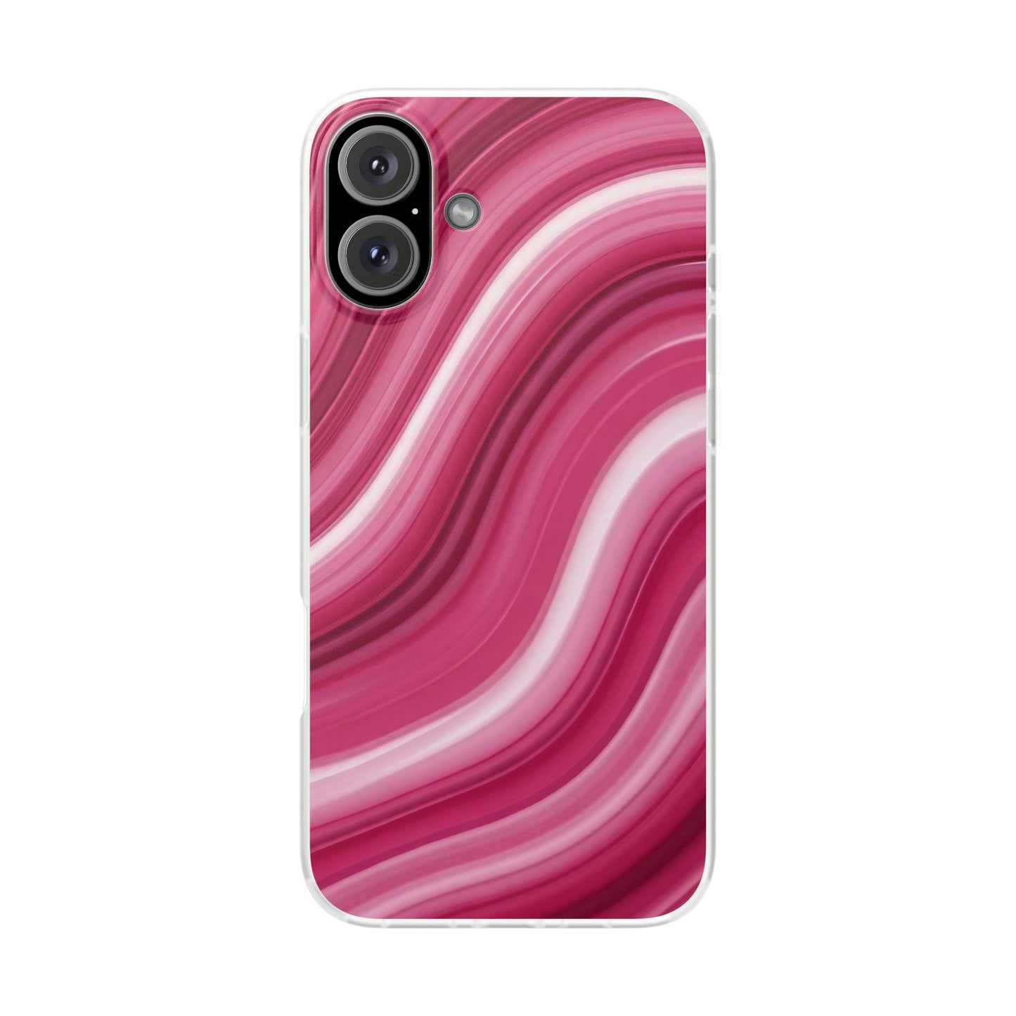 Pink Marble Wave Phone Case — Abstract Swirl Flexi Case for Apple iPhone, Samsung Galaxy.