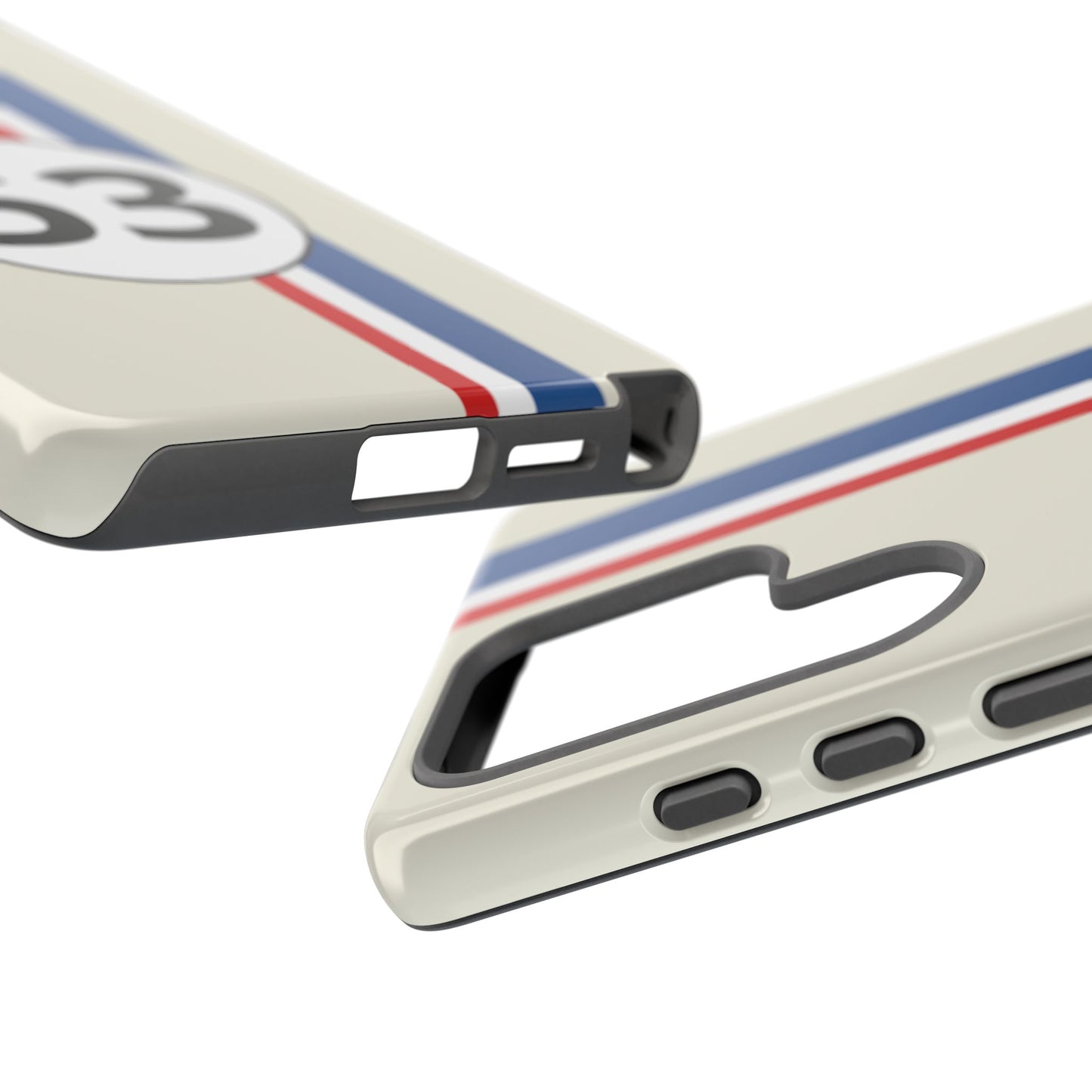 Racing Stripe Personalised Number Tough Phone Case for Apple iPhone, Samsung Galaxy and Google Pixel.