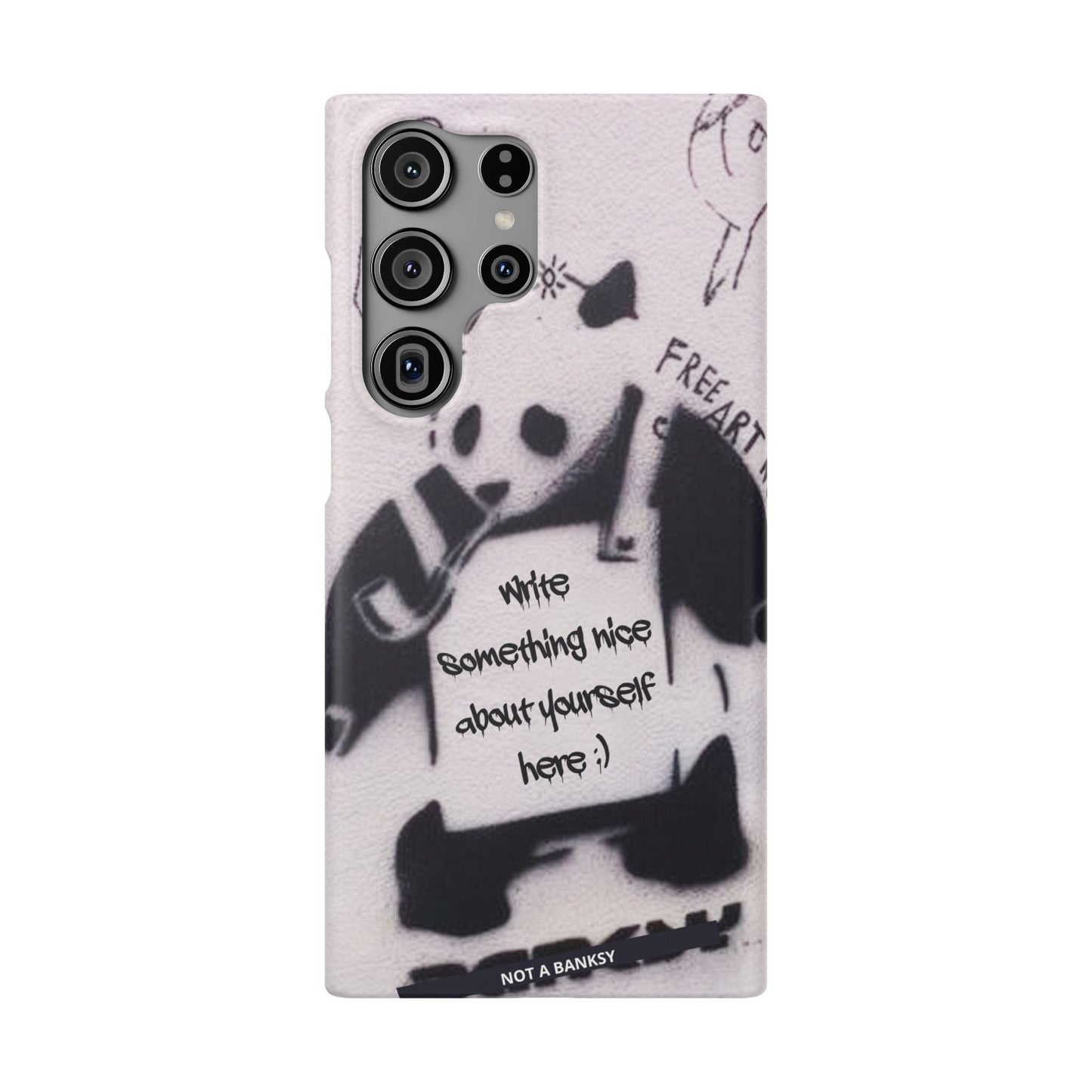 Personalised Panda Stencil Phone Case for Apple iPhone, Samsung Galaxy and Google Pixel.