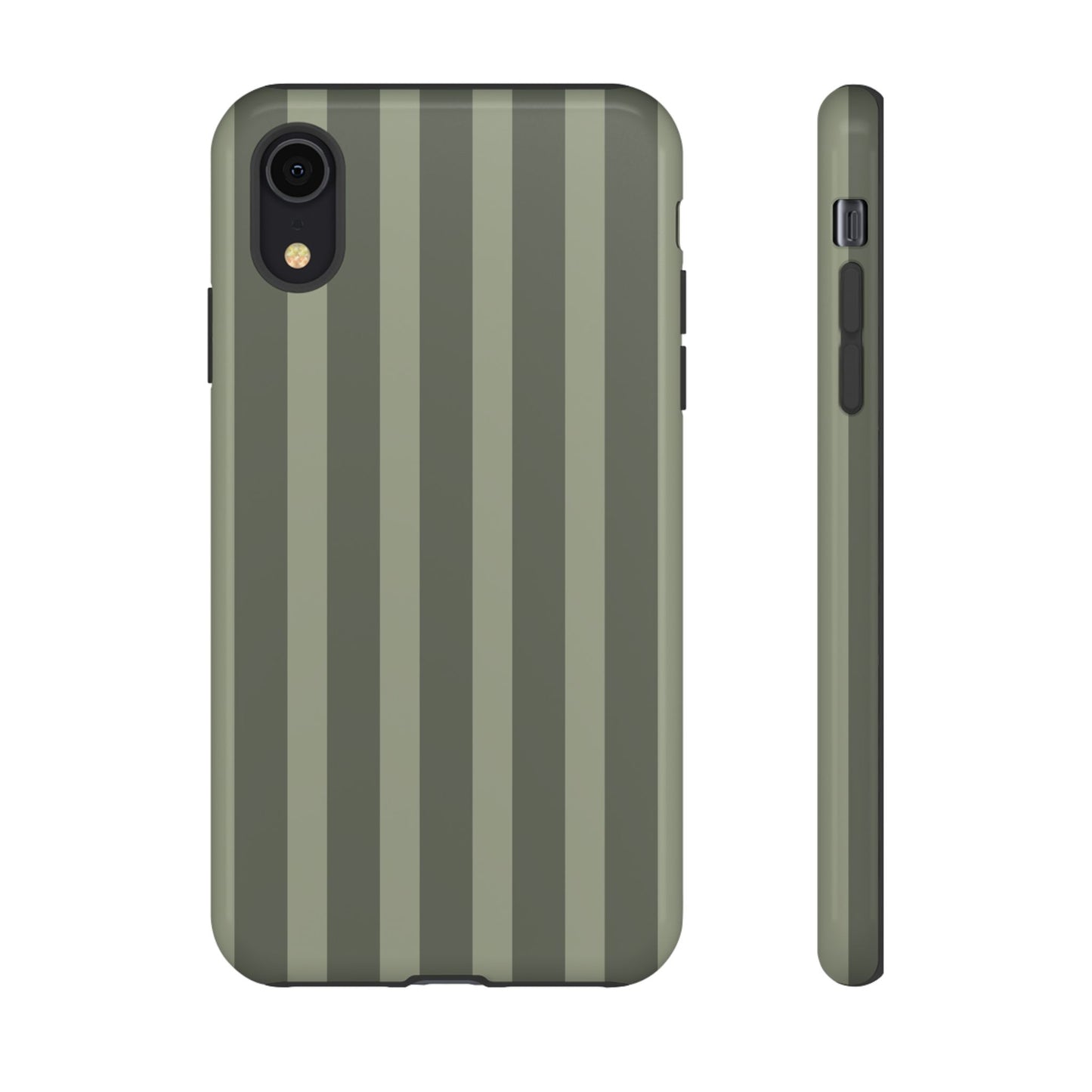 Olive Striped Tough Phone Case — Durable Military-Inspired Protective Cover