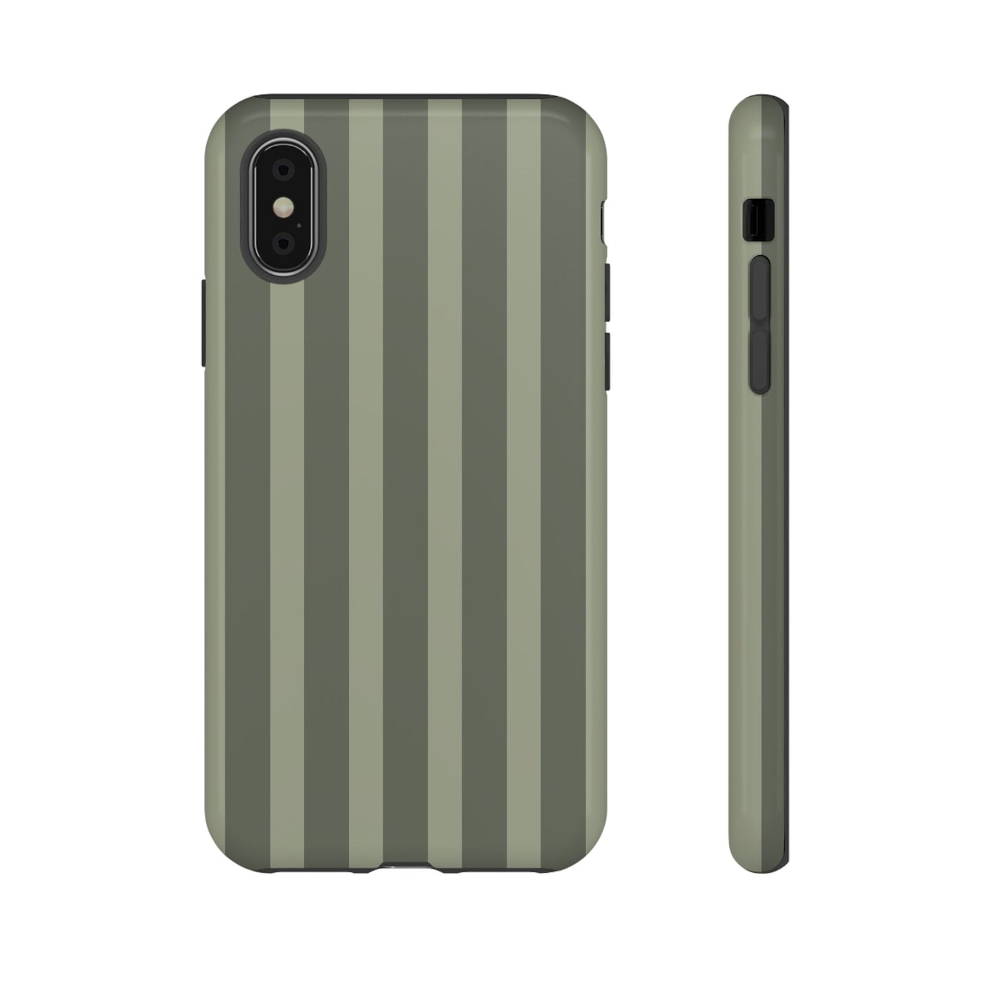 Olive Striped Tough Phone Case — Durable Military-Inspired Protective Cover