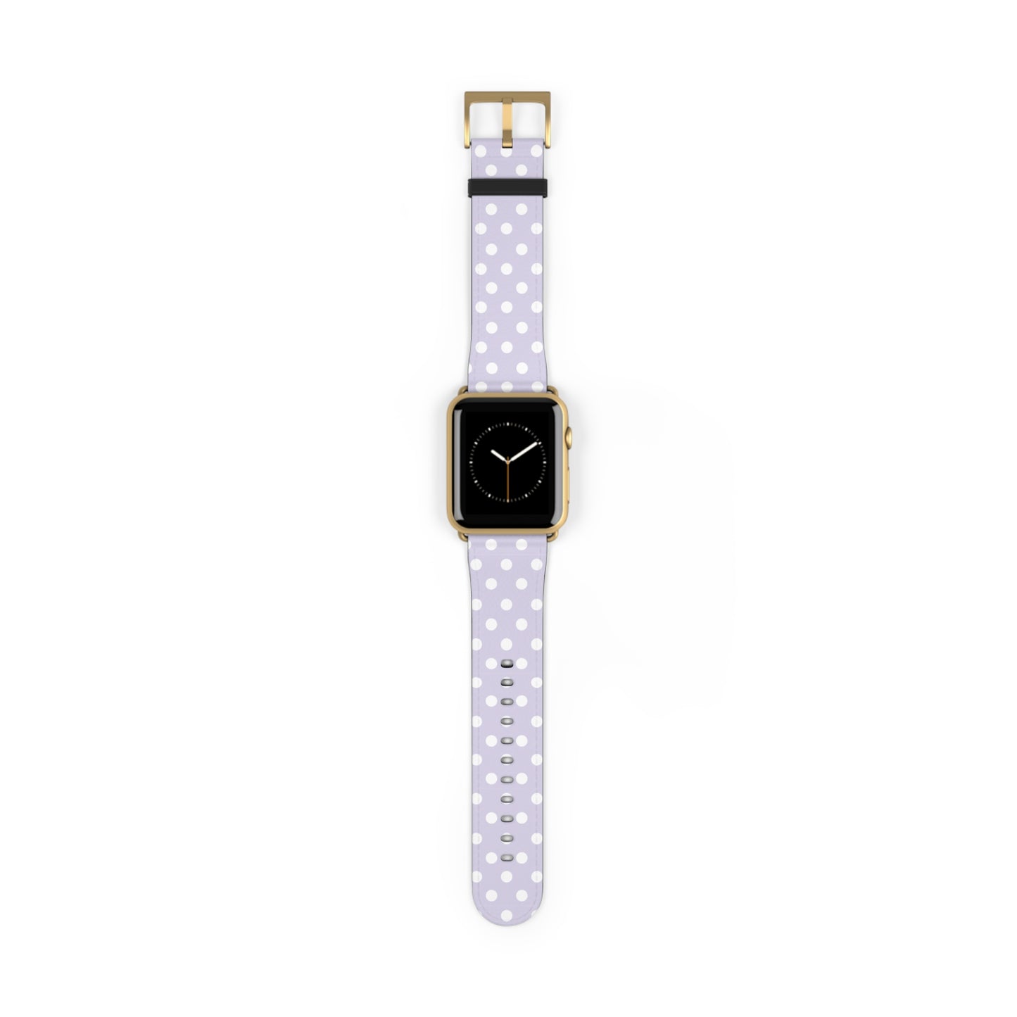 apple watch band in lavender polka dot faux leather, cute watch band for women, pastel spring accessory