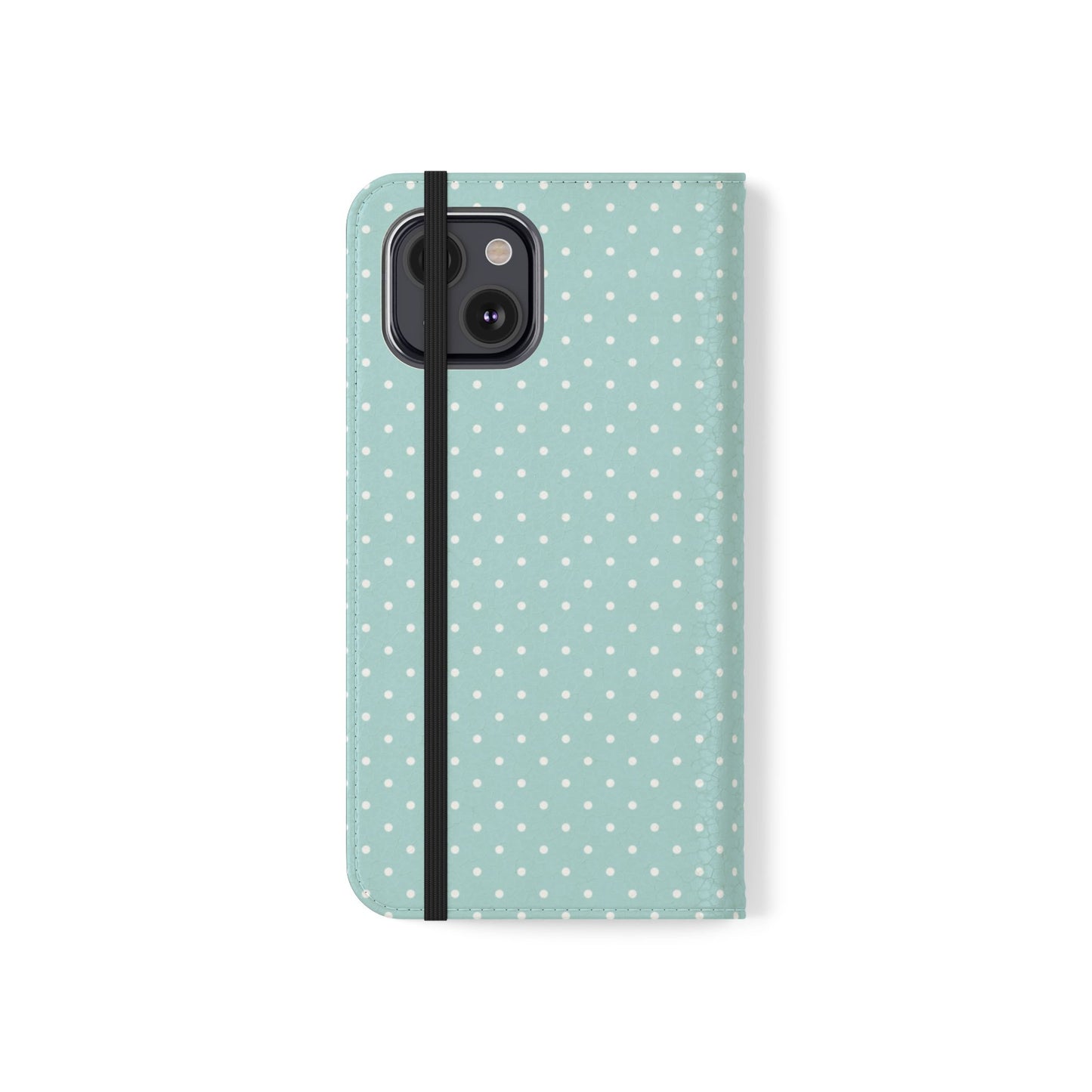 Polka Dot Flip Phone Case — Pastel Blue Polka Dot Wallet Cover