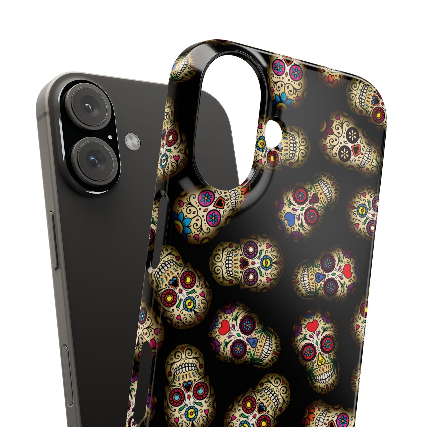 Sugar Skull — Day of the Dead Floral Slim Case for Apple iPhone, Samsung Galaxy and Google Pixel.