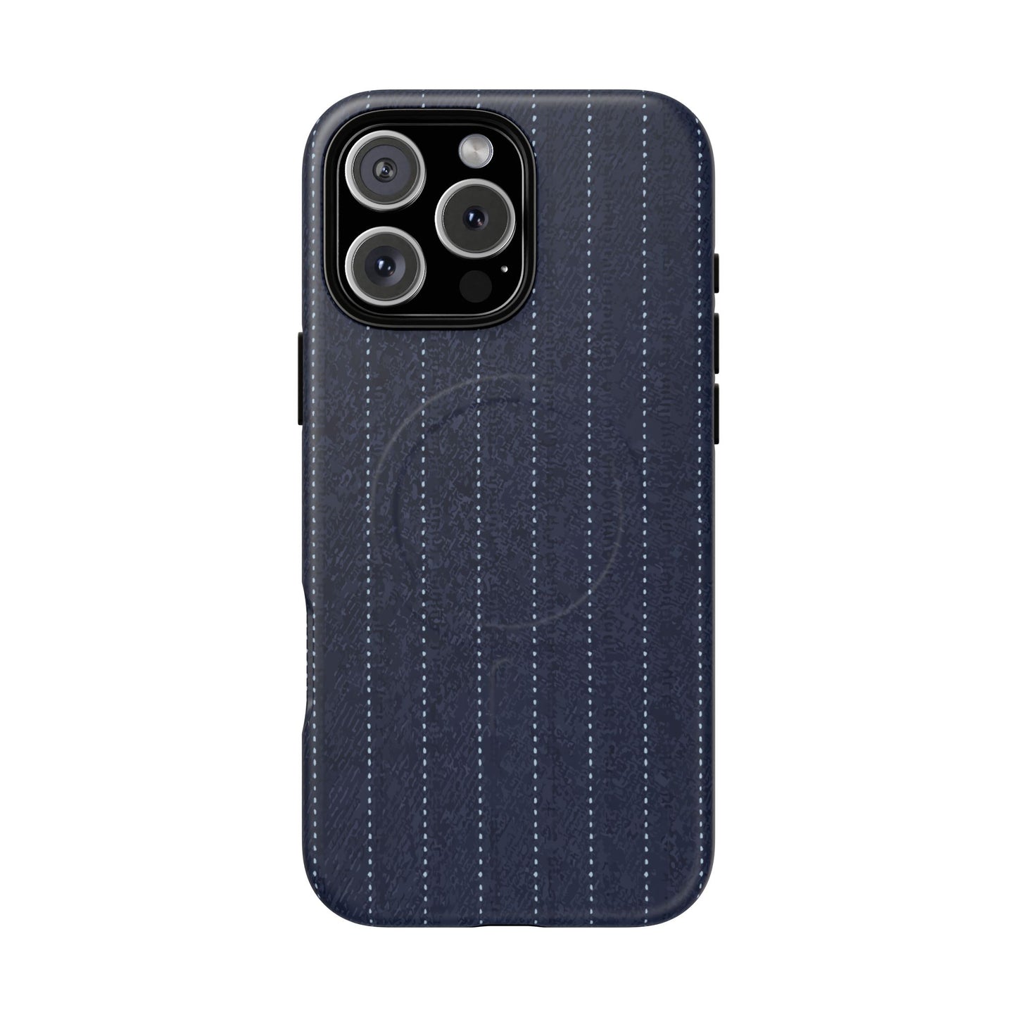 MagSafe Tough Phone Case — Navy Pinstripe Magnetic Protective Cover