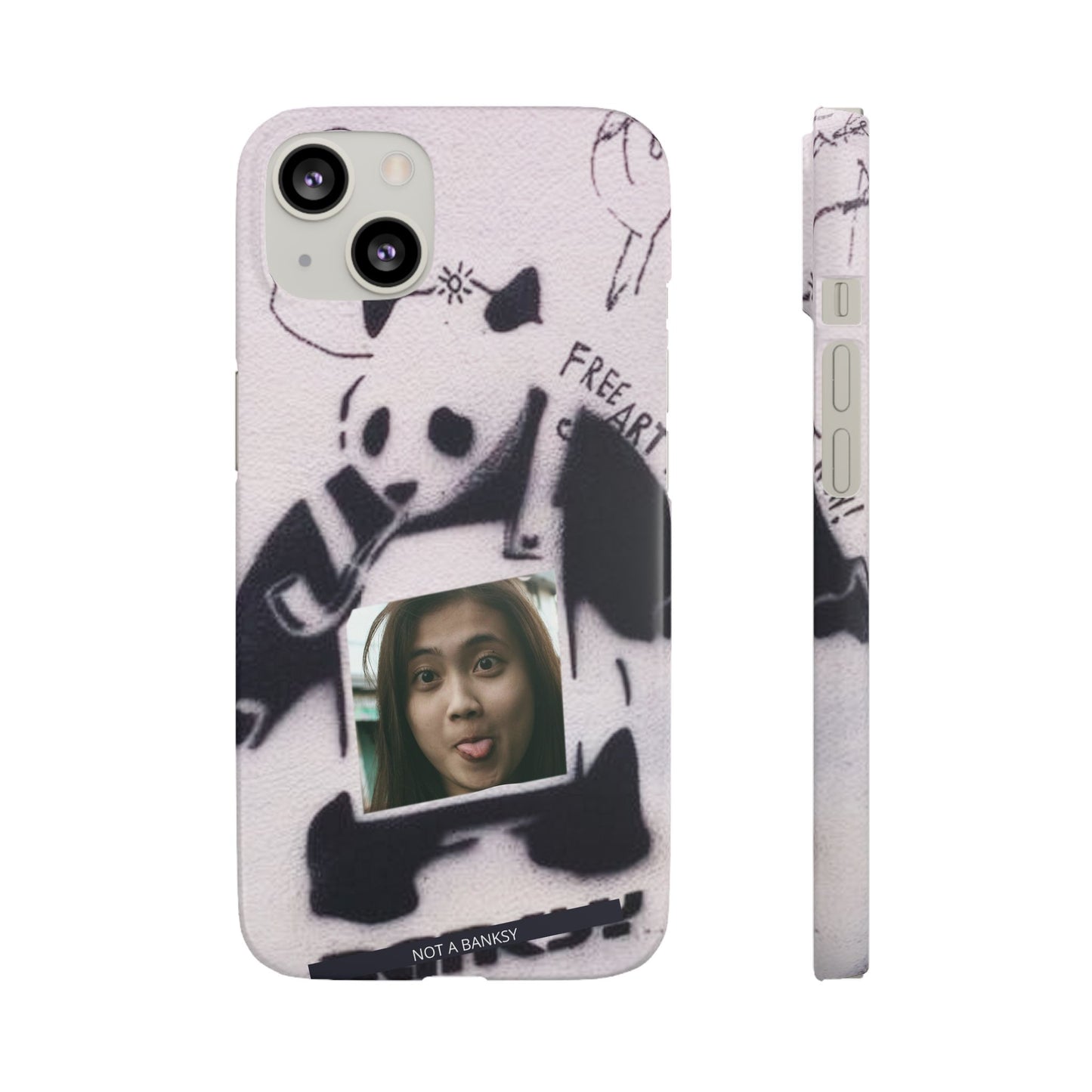 Single Image Personalised Panda Stencil Slim Phone Case for Apple iPhone, Samsung Galaxy and Google Pixel.