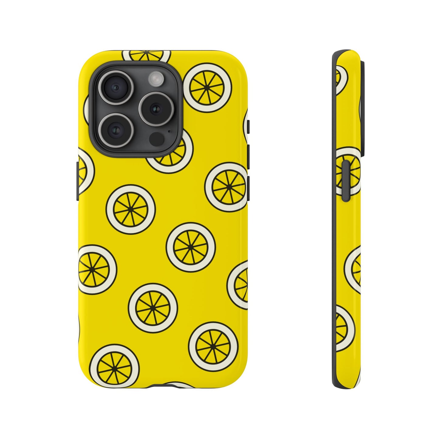 Yellow Lemon Pattern Tough Phone Case — Bright Citrus Protective Cover