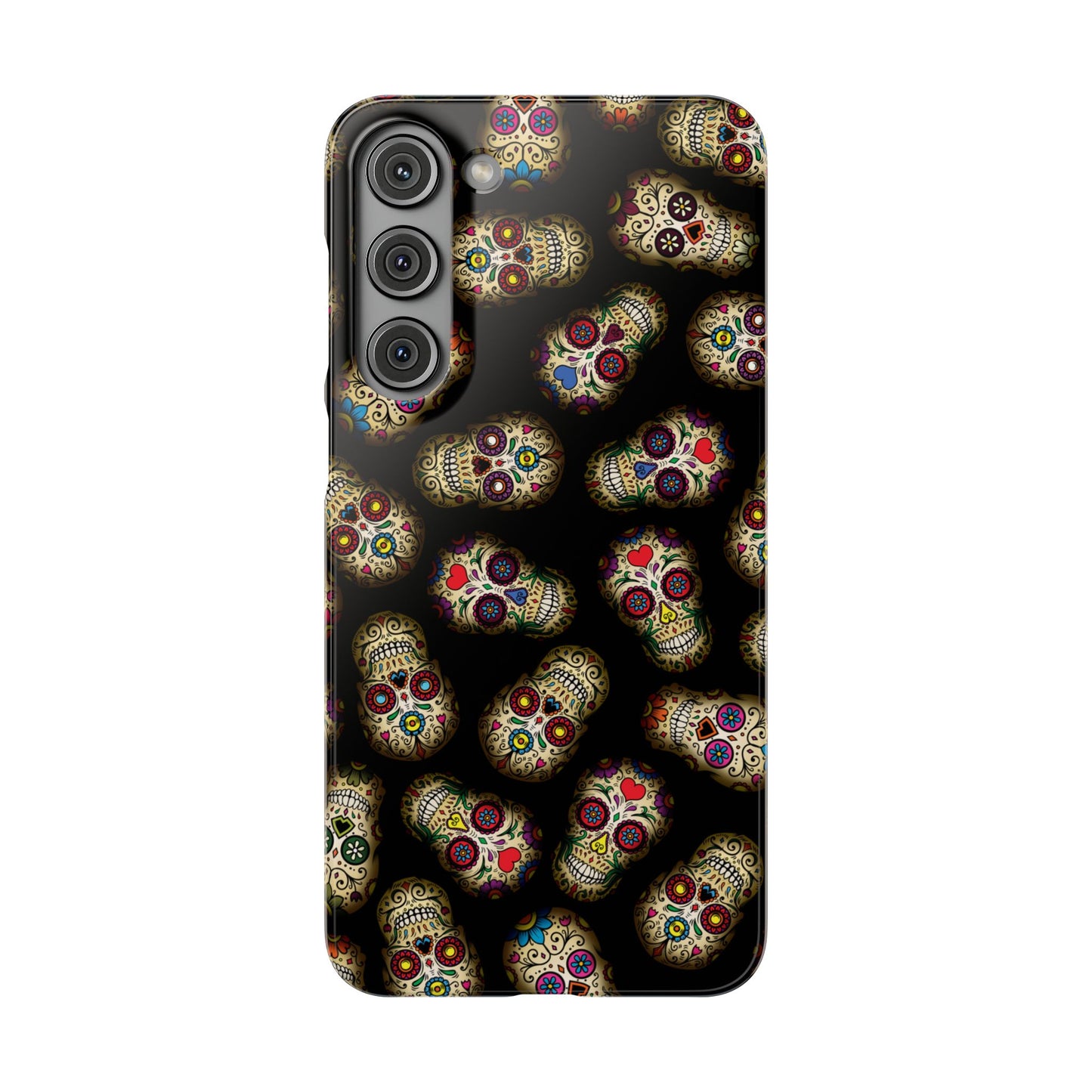 Sugar Skull — Day of the Dead Floral Slim Case for Apple iPhone, Samsung Galaxy and Google Pixel.