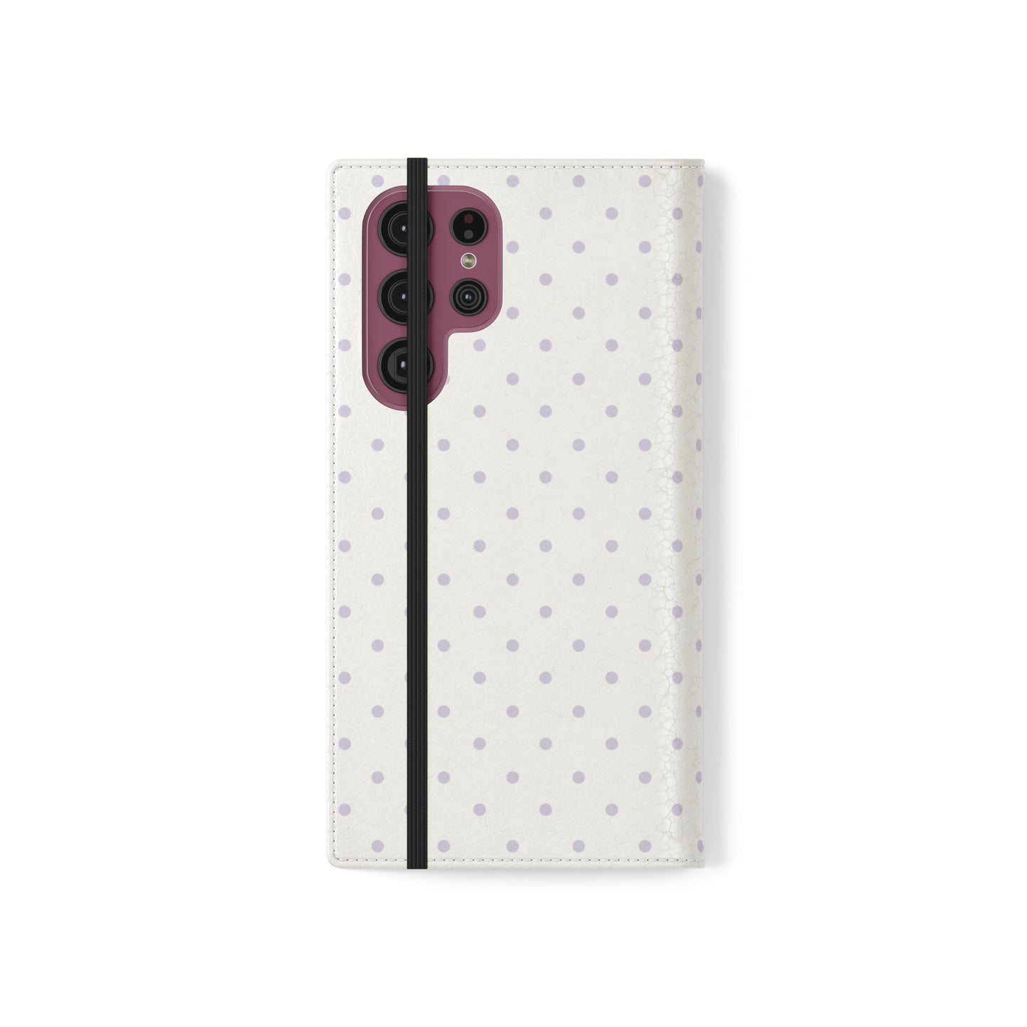 Polka Dot Flip Phone Case — White and Violet Polka Dot Wallet Cover