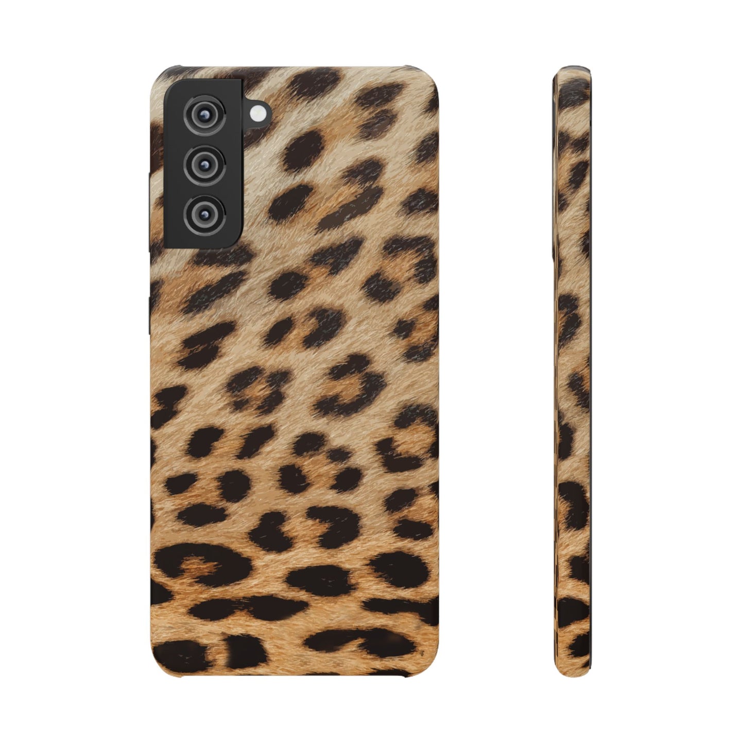 Leopard Print Slim Phone Case for Apple iPhone, Samsung Galaxy and Google Pixel.