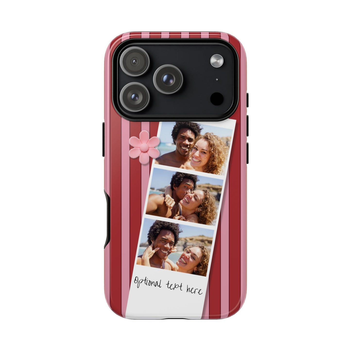 Customisable Three Photo Personalised Collage Tough Phone Case for Apple iPhone, Samsung Galaxy and Google Pixel.