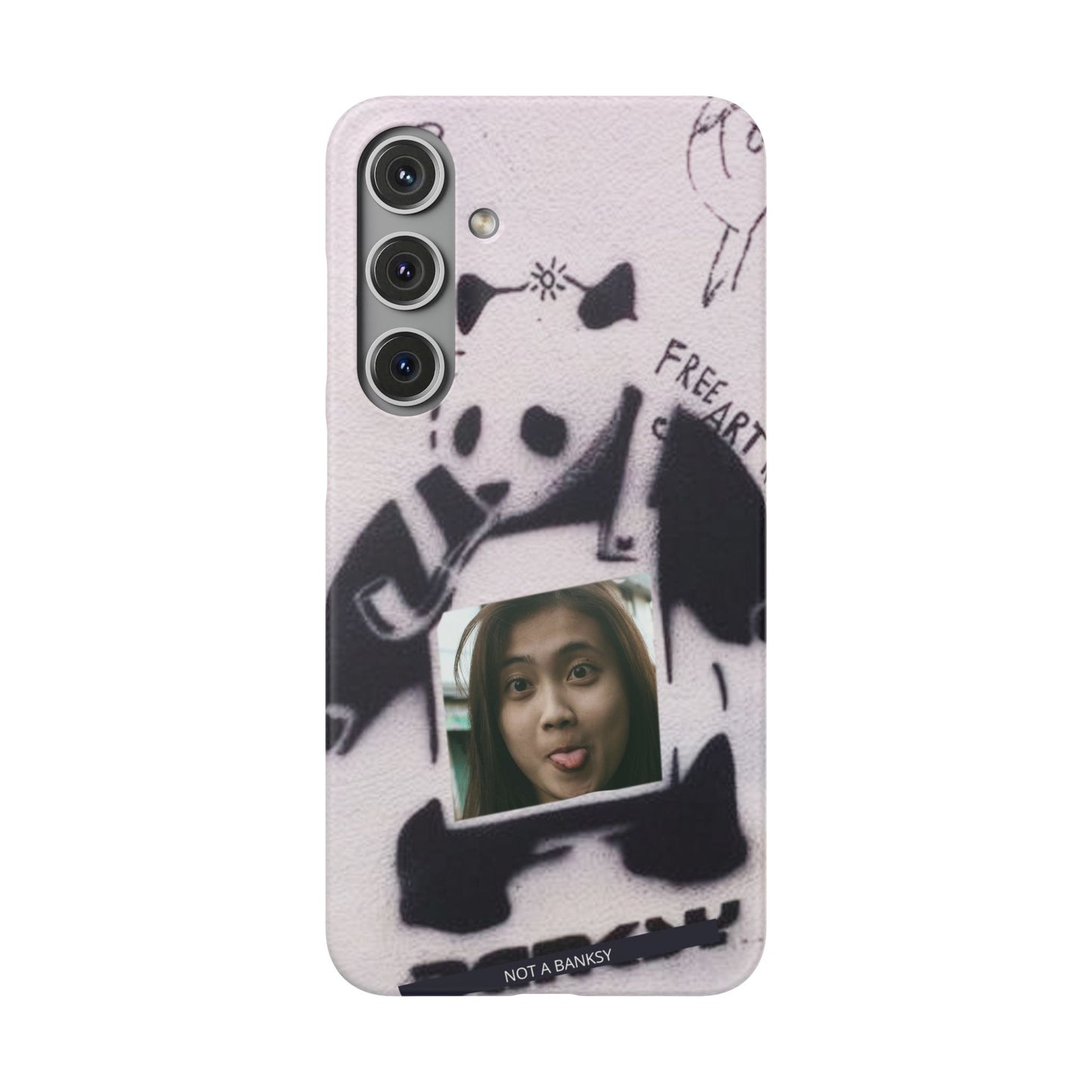 Single Image Personalised Panda Stencil Slim Phone Case for Apple iPhone, Samsung Galaxy and Google Pixel.