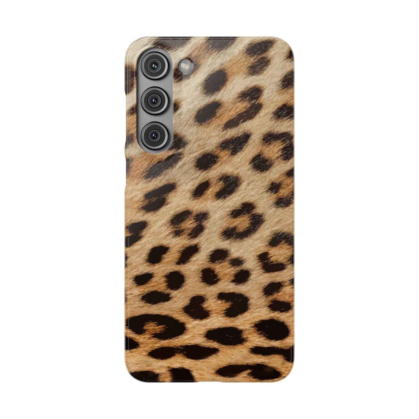 Leopard Print Slim Phone Case for Apple iPhone, Samsung Galaxy and Google Pixel.