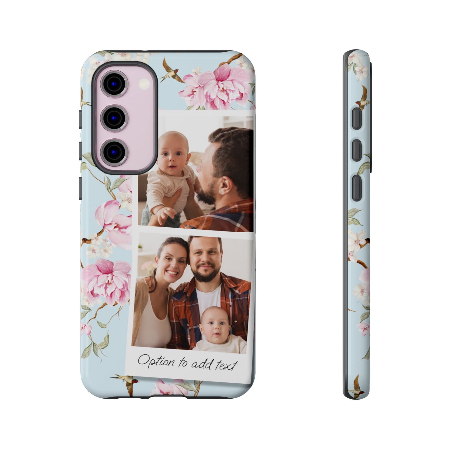 Two image Personalised Floral Photo Collage Tough Case — Personalised Family Phone Case