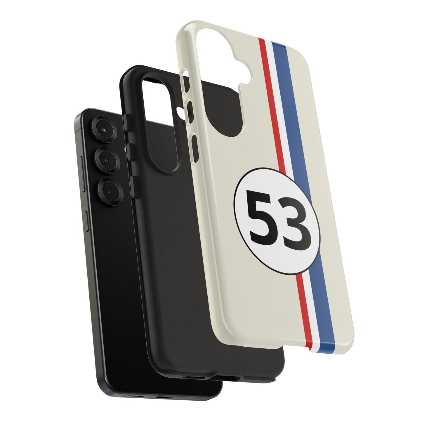 Racing Stripe Personalised Number Tough Phone Case for Apple iPhone, Samsung Galaxy and Google Pixel.