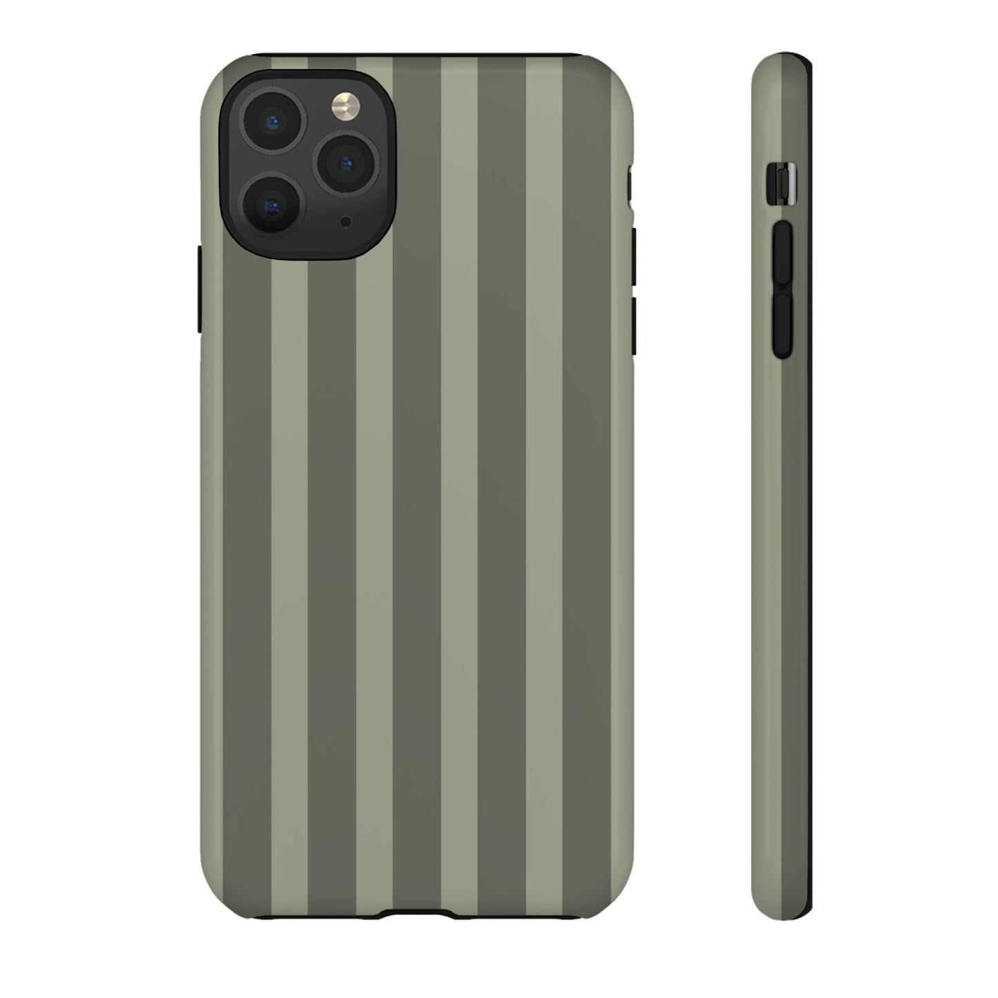 Olive Striped Tough Phone Case — Durable Military-Inspired Protective Cover