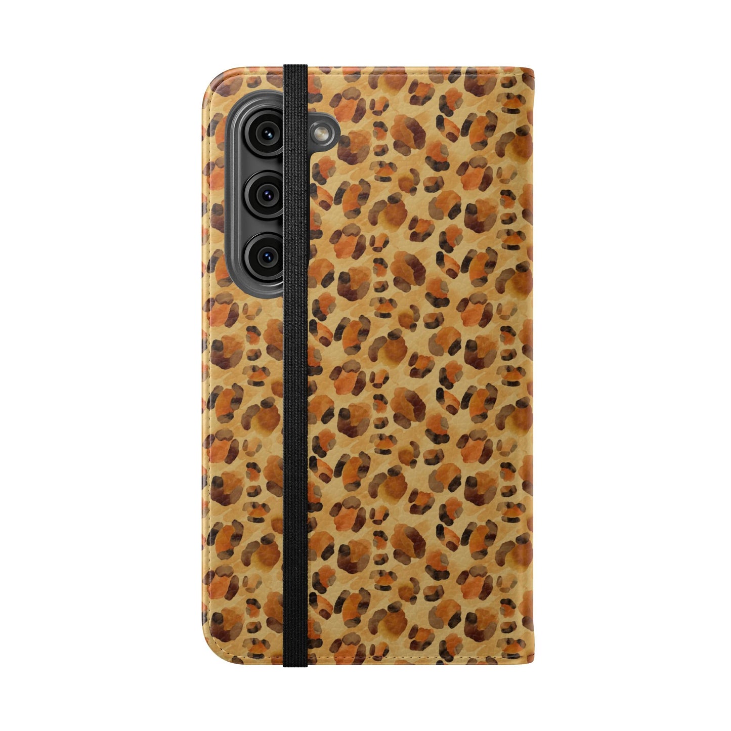 Leopard Print Flip Phone Case — Cardholder Wallet Folio