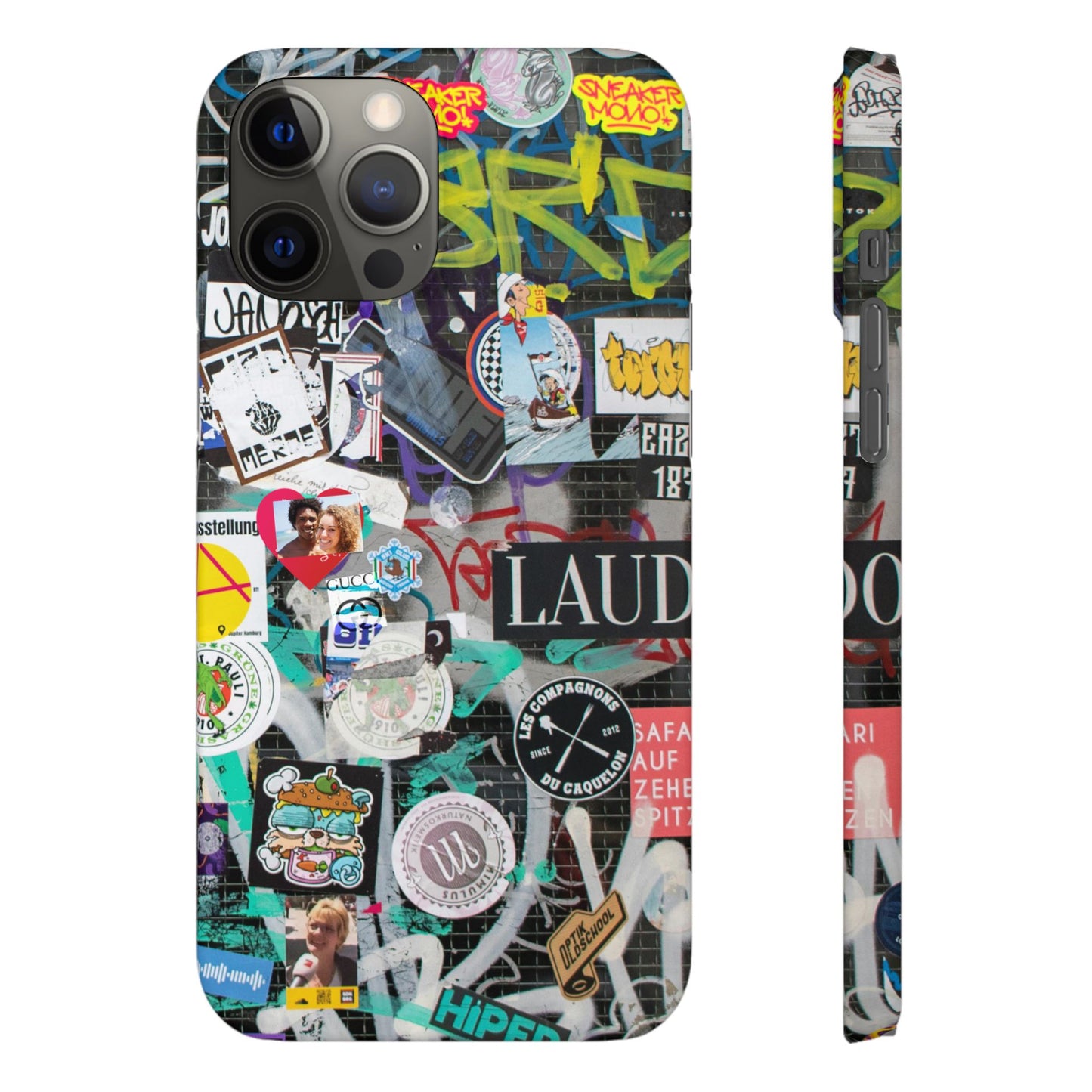 Sticker Bomb Personalised Graffiti Slim Phone Case for Apple iPhone, Samsung Galaxy and Google Pixel.