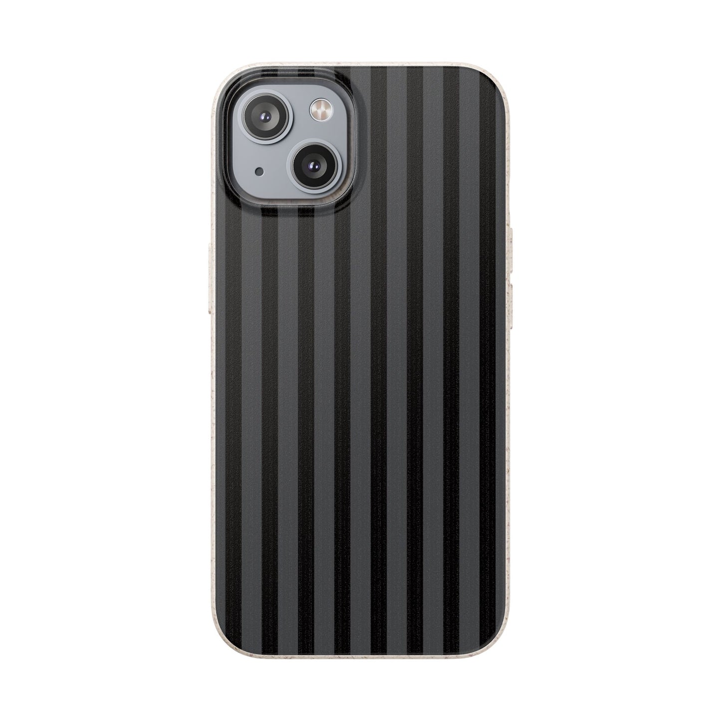 Biodegradable Black Vertical Stripe Phone Cover for Apple iPhone and Samsung Galaxy.