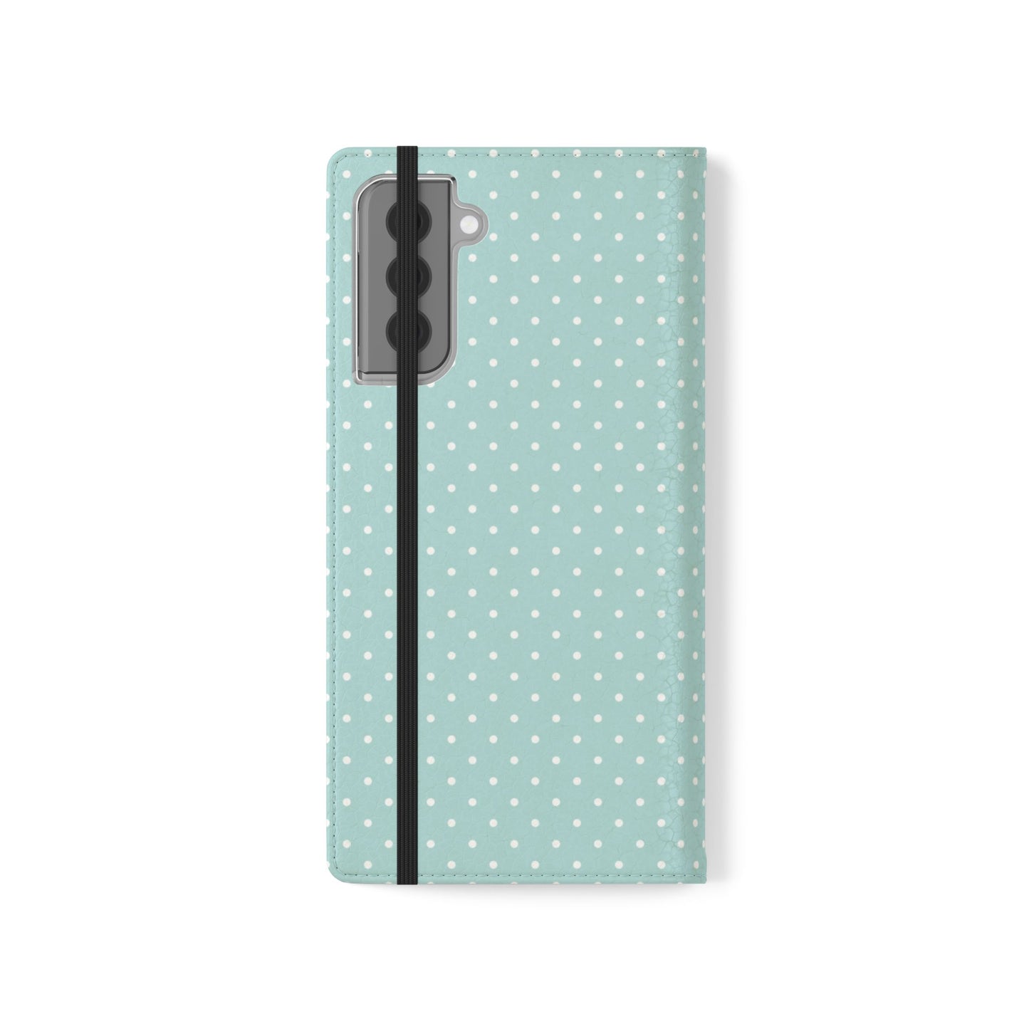 Polka Dot Flip Phone Case — Pastel Blue Polka Dot Wallet Cover