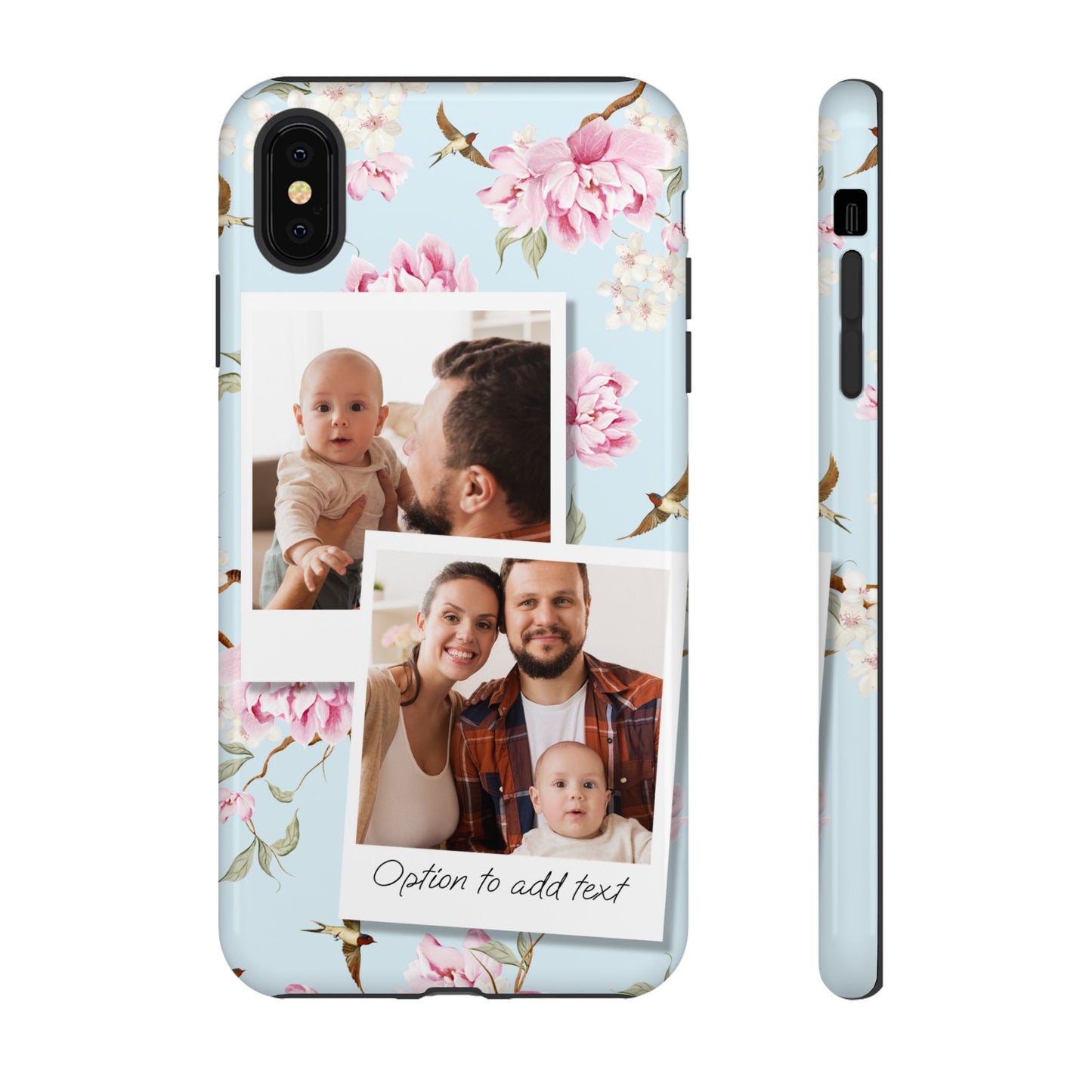 Two image Personalised Floral Photo Collage Tough Case — Personalised Family Phone Case