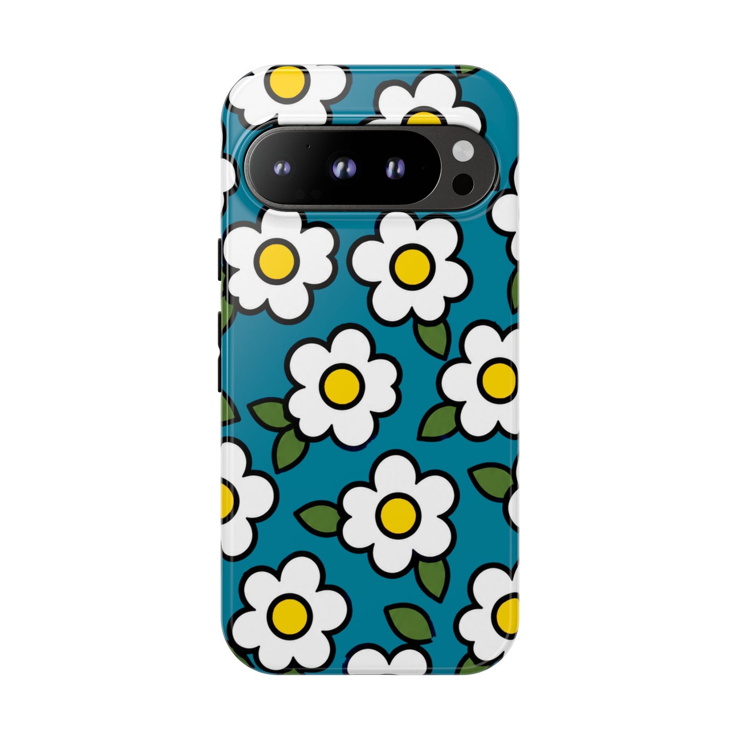 Blue Daisy Tough Phone Case — Floral Protective iPhone Cover