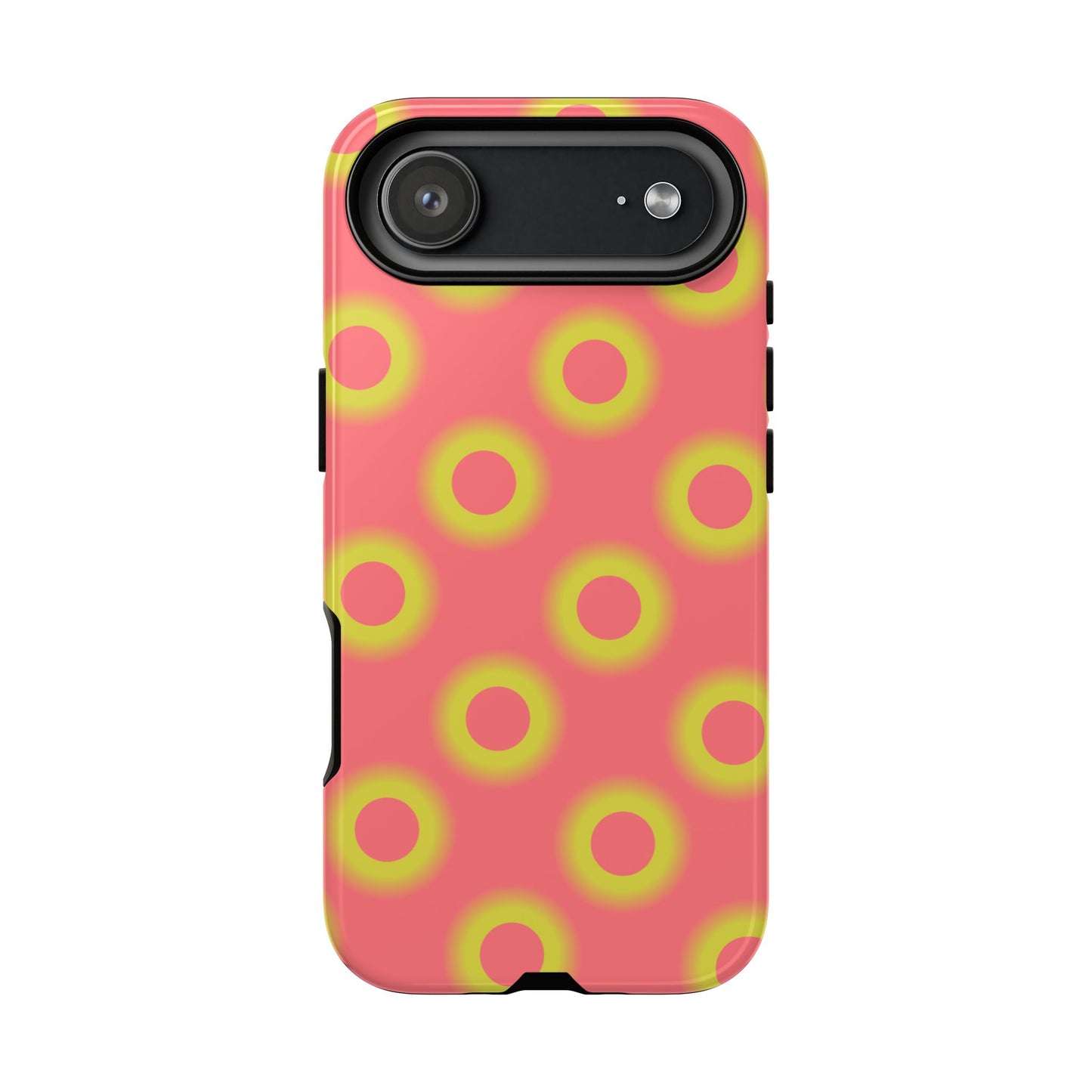 Neon Polka Dot Phone Case — Retro Pink & Lime Protective Cover