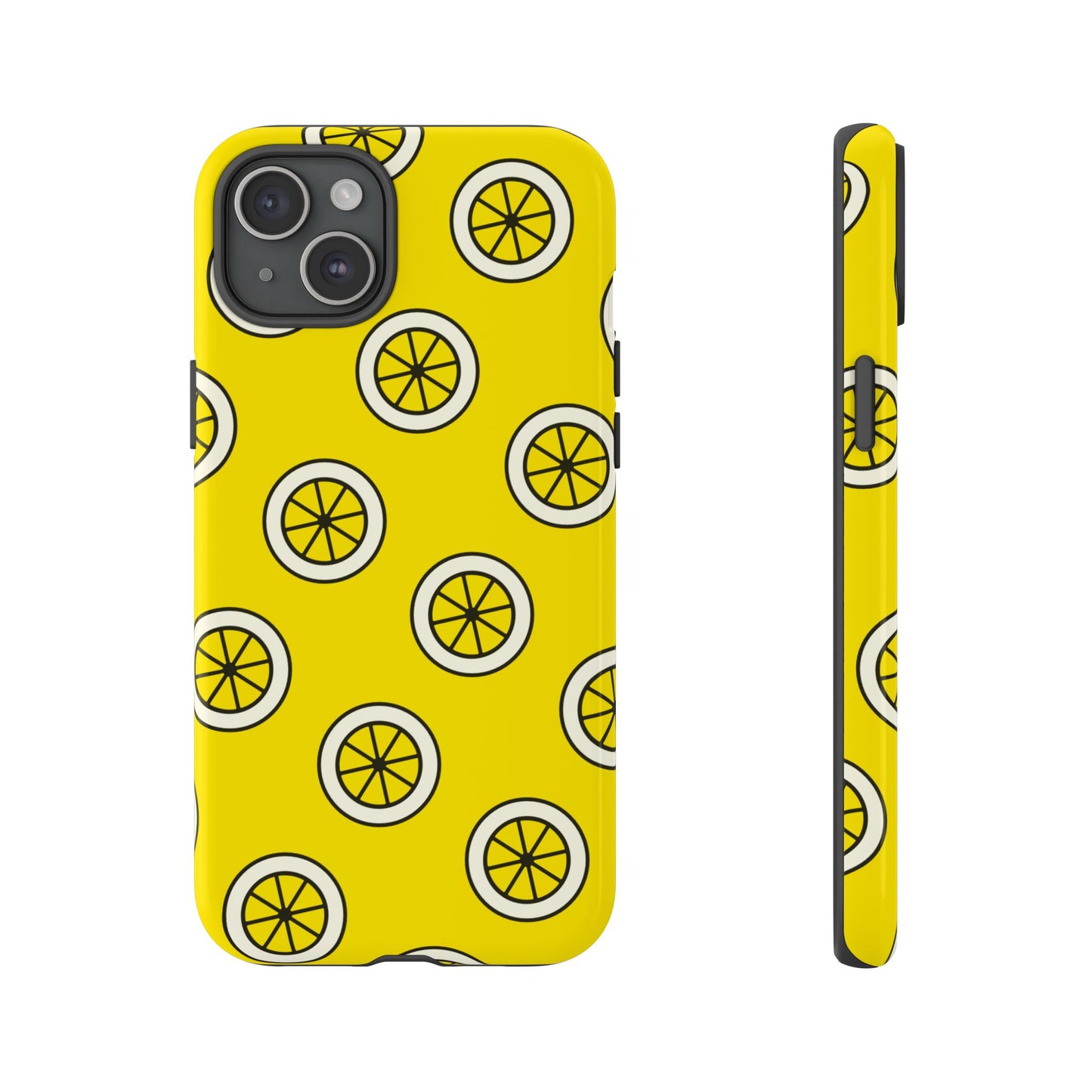 Yellow Lemon Pattern Tough Phone Case — Bright Citrus Protective Cover