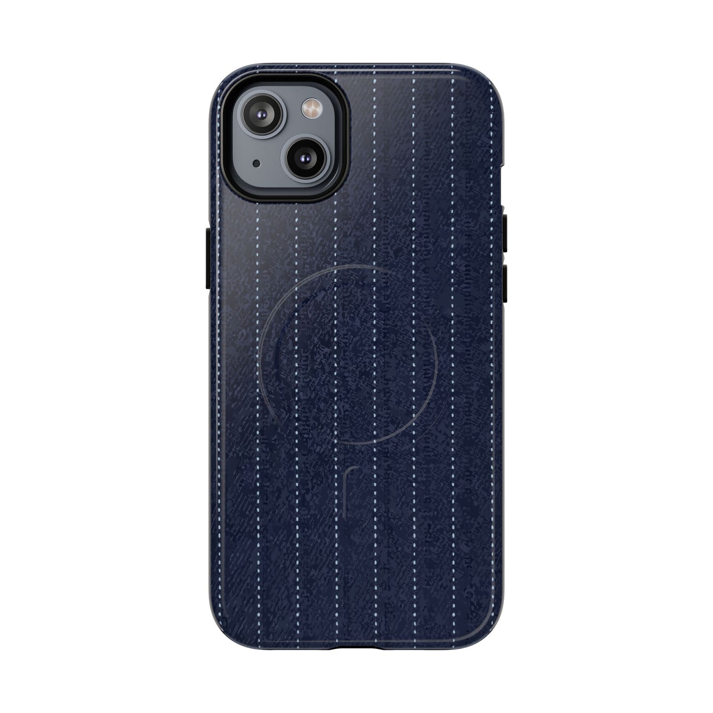 MagSafe Tough Phone Case — Navy Pinstripe Magnetic Protective Cover