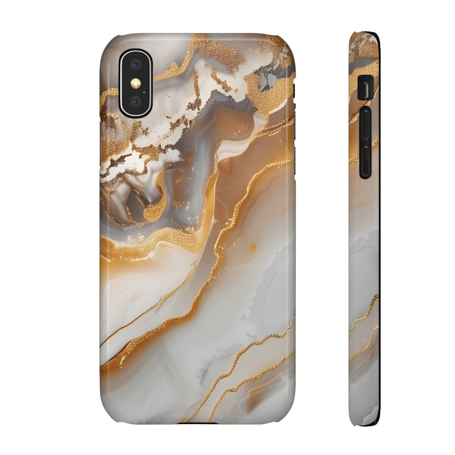 Gold Agate Phone Case – Marble Geode Snap Case