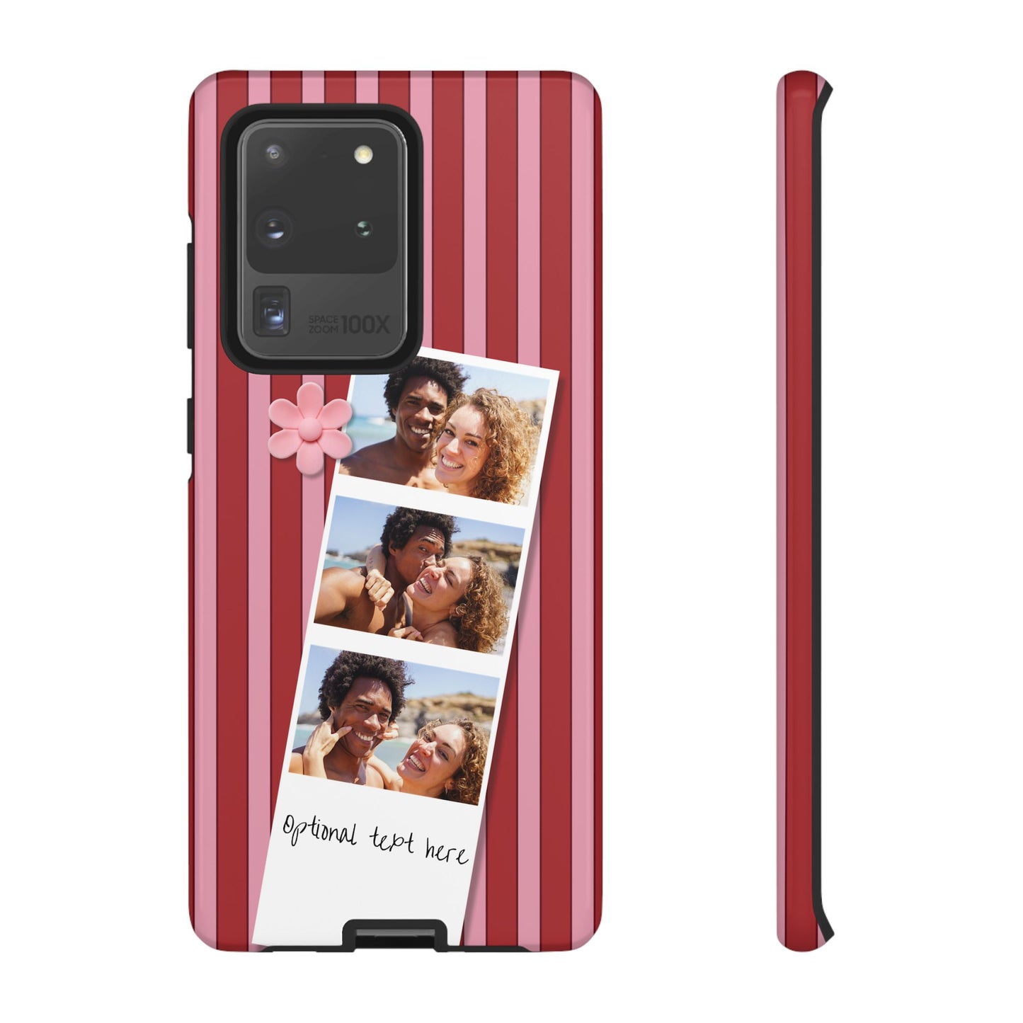 Customisable Three Photo Personalised Collage Tough Phone Case for Apple iPhone, Samsung Galaxy and Google Pixel.