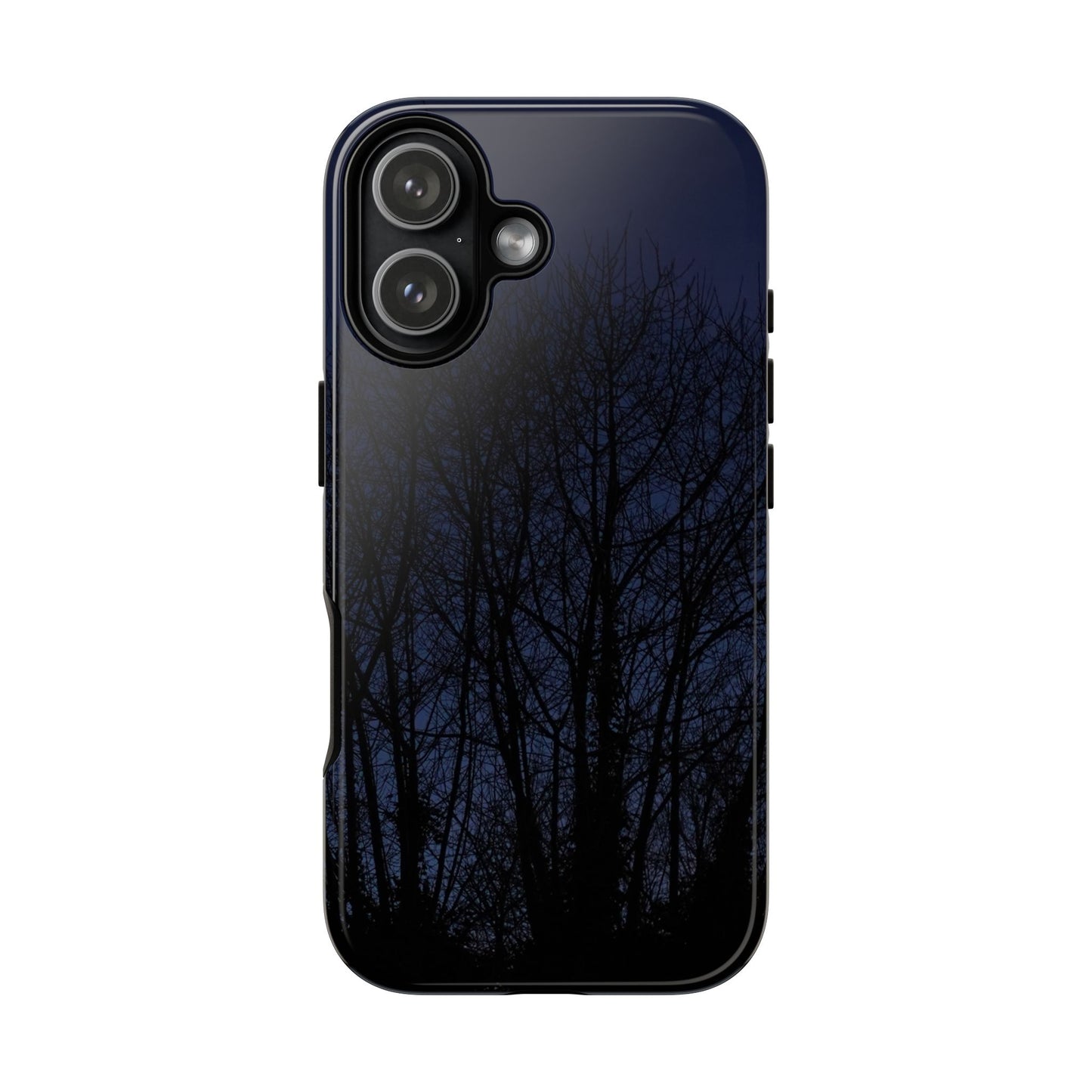 Night Forest Phone Case — Dark Tree Silhouette Protective Tough Case