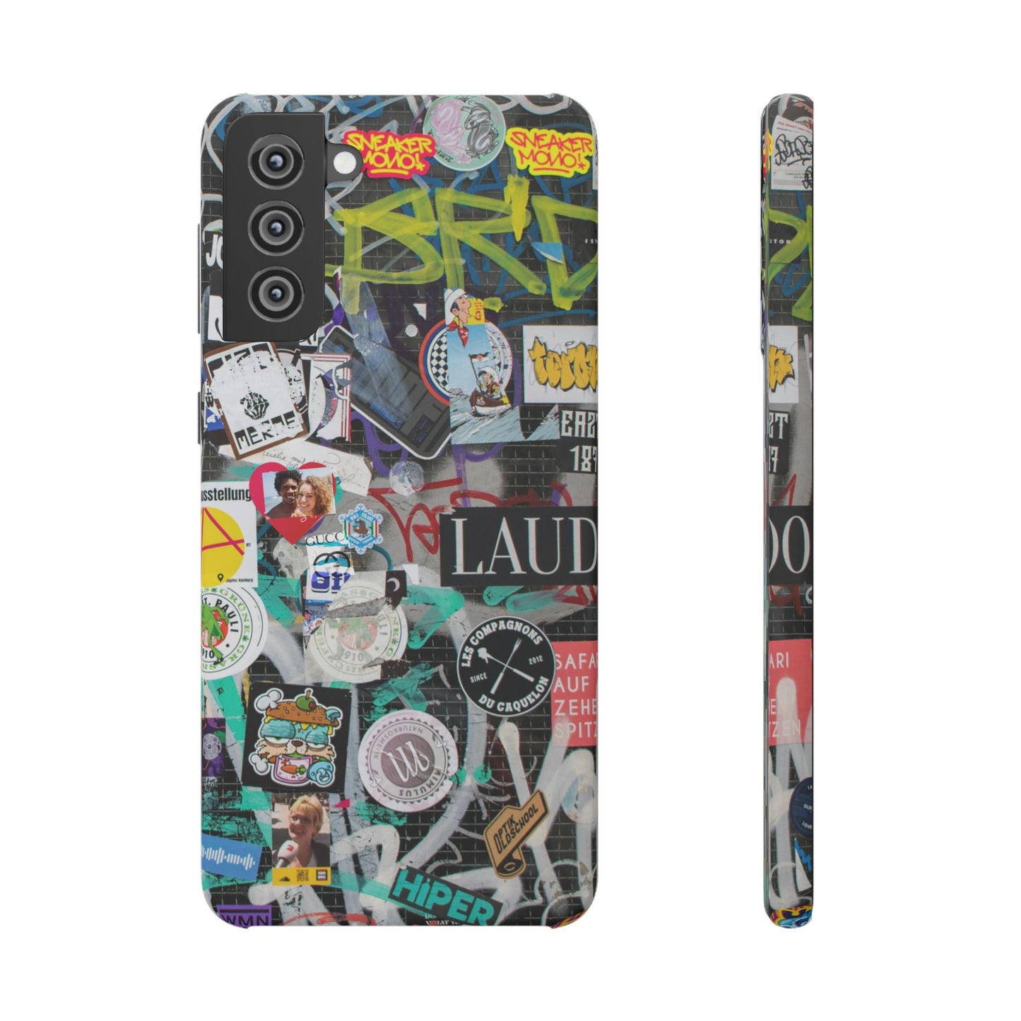 Sticker Bomb Personalised Graffiti Slim Phone Case for Apple iPhone, Samsung Galaxy and Google Pixel.
