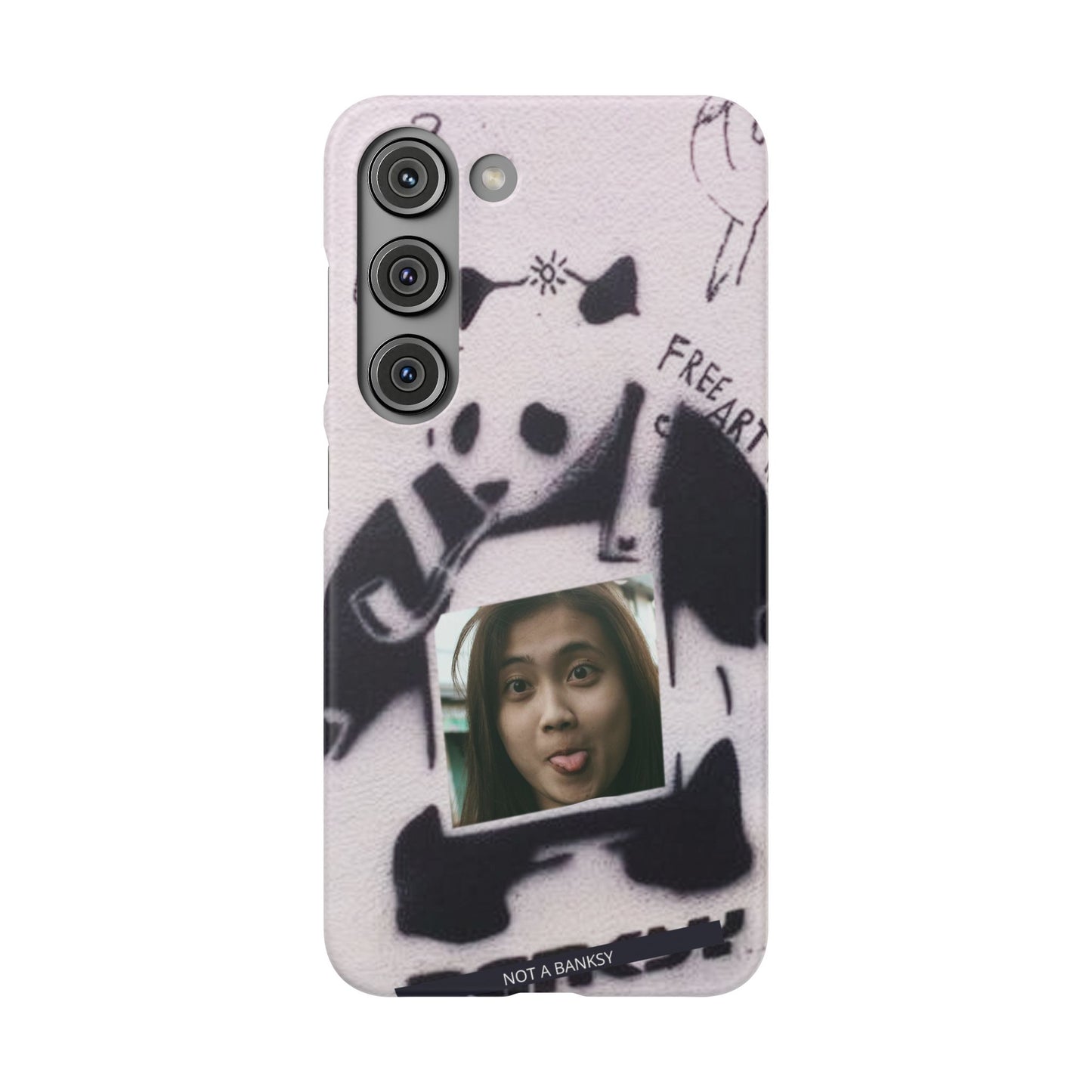 Single Image Personalised Panda Stencil Slim Phone Case for Apple iPhone, Samsung Galaxy and Google Pixel.