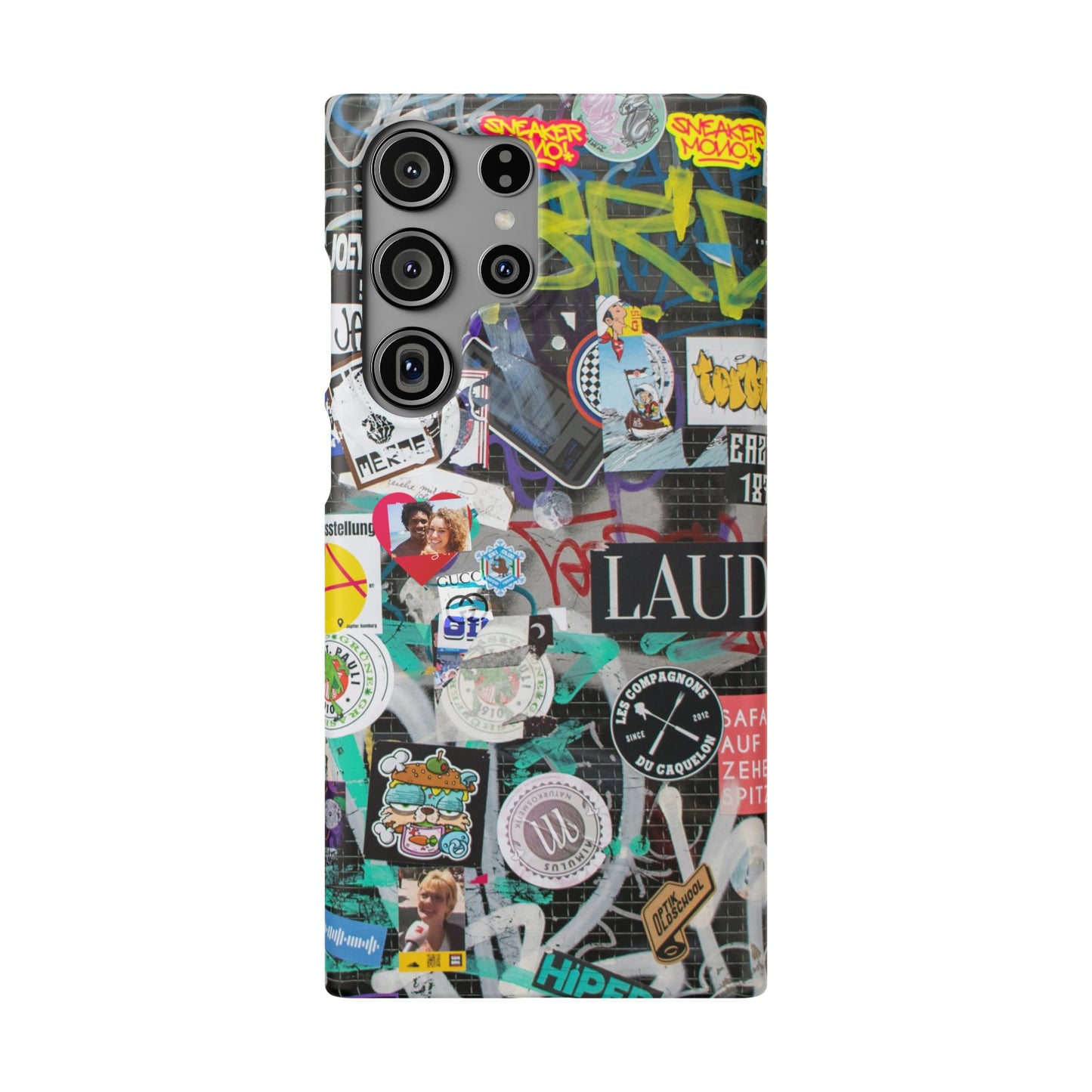 Sticker Bomb Personalised Graffiti Slim Phone Case for Apple iPhone, Samsung Galaxy and Google Pixel.