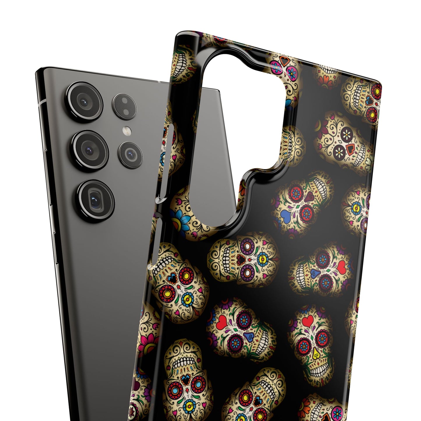 Sugar Skull — Day of the Dead Floral Slim Case for Apple iPhone, Samsung Galaxy and Google Pixel.