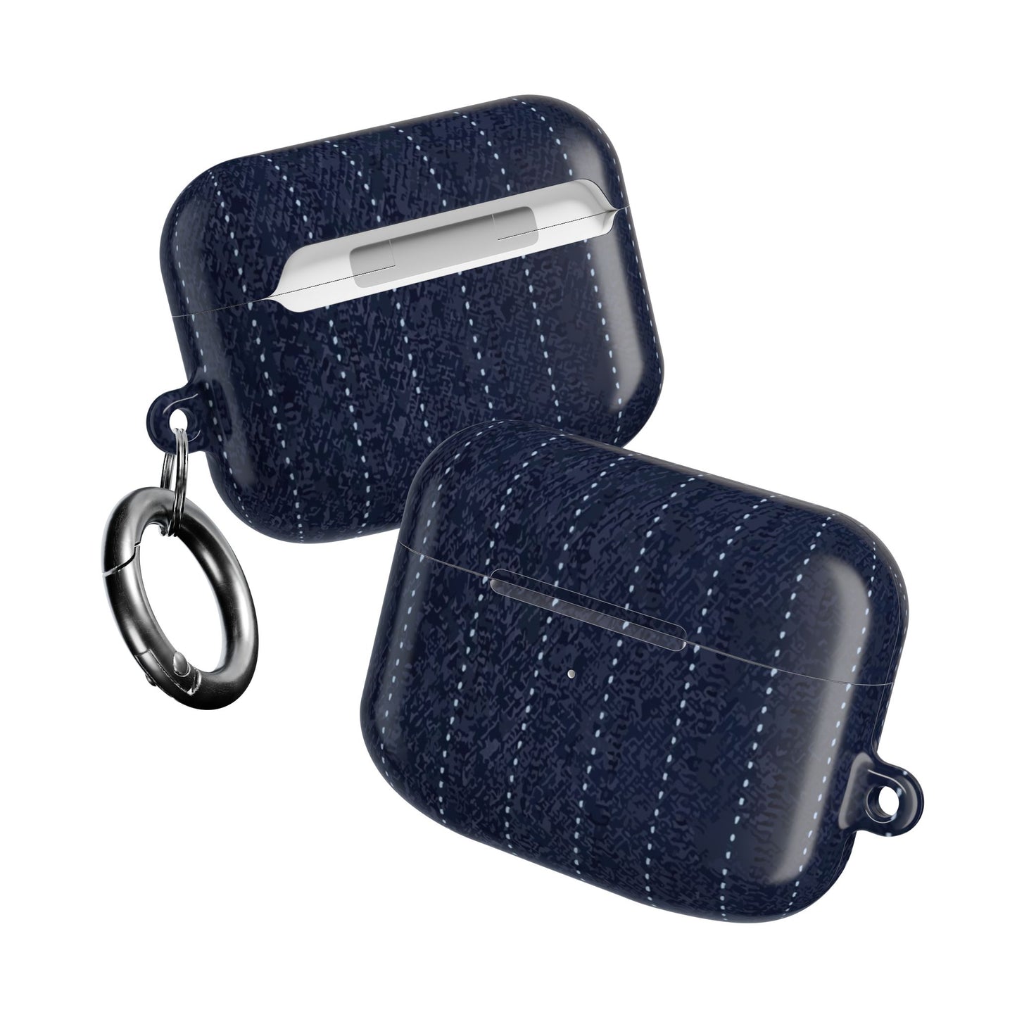 Knitted Navy Stripe AirPod Case — Cozy Textured Protective Cover
