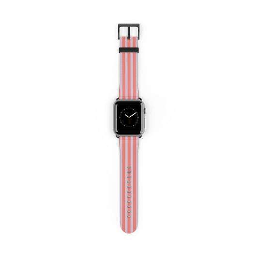 Pink Striped Silicone Watch Band – Slim Fashion Apple Watch Strap