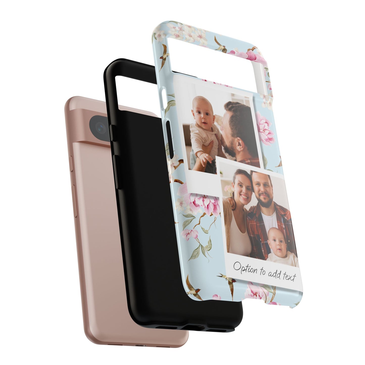 Two image Personalised Floral Photo Collage Tough Case — Personalised Family Phone Case