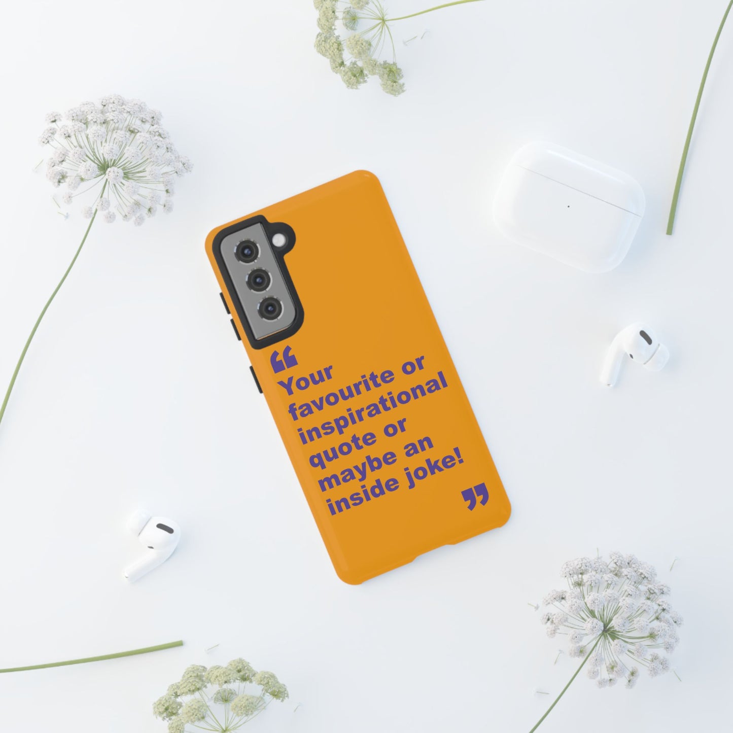 Quote Tough Phone Case — Customisable Inspirational Text Protective Cover for Apple iPhone, Samsung Galaxy and Google Pixel.